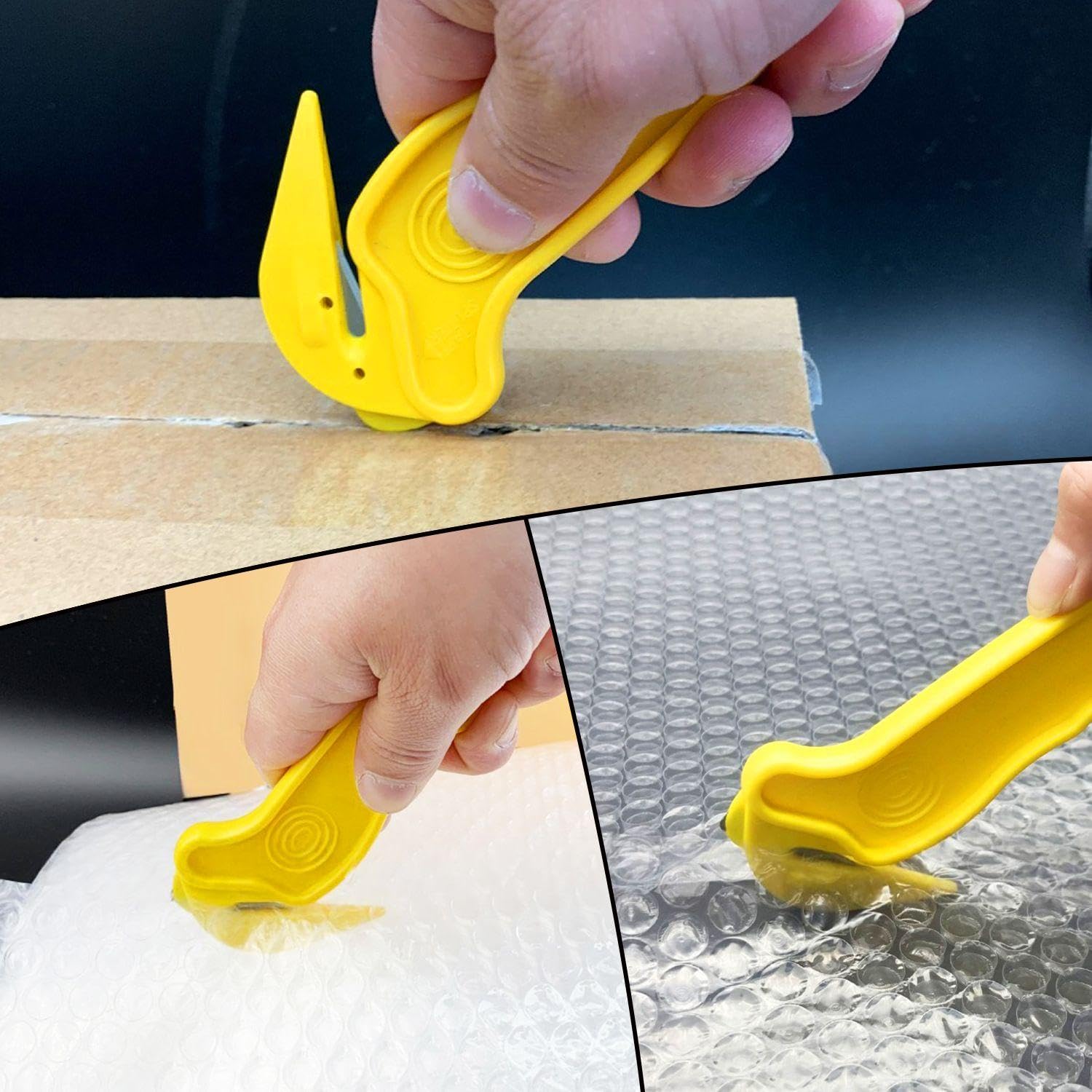 6 Pezzi di Coltelli Utility Gialli, Coltelli da Lavoro Semplici E Portatili, Apriscatole, Taglierine di Cartone.
