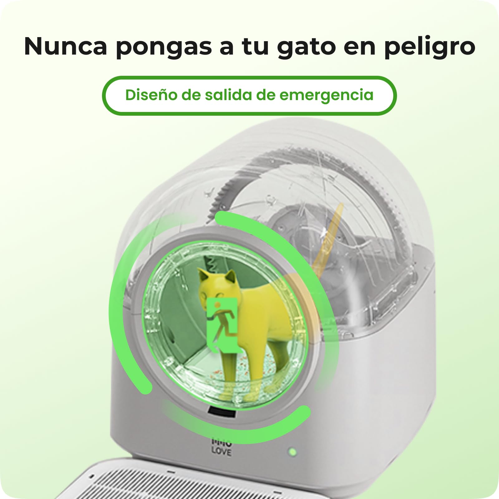 HHOLOVE Arenero Gatos Autolimpiable, Arenero Automático para Gatos con App WiFi, Control de Olores, Sensores Antiatrapamiento, Monitor de Peso, Capacidad de 60L para Varios Gatos (Gris)