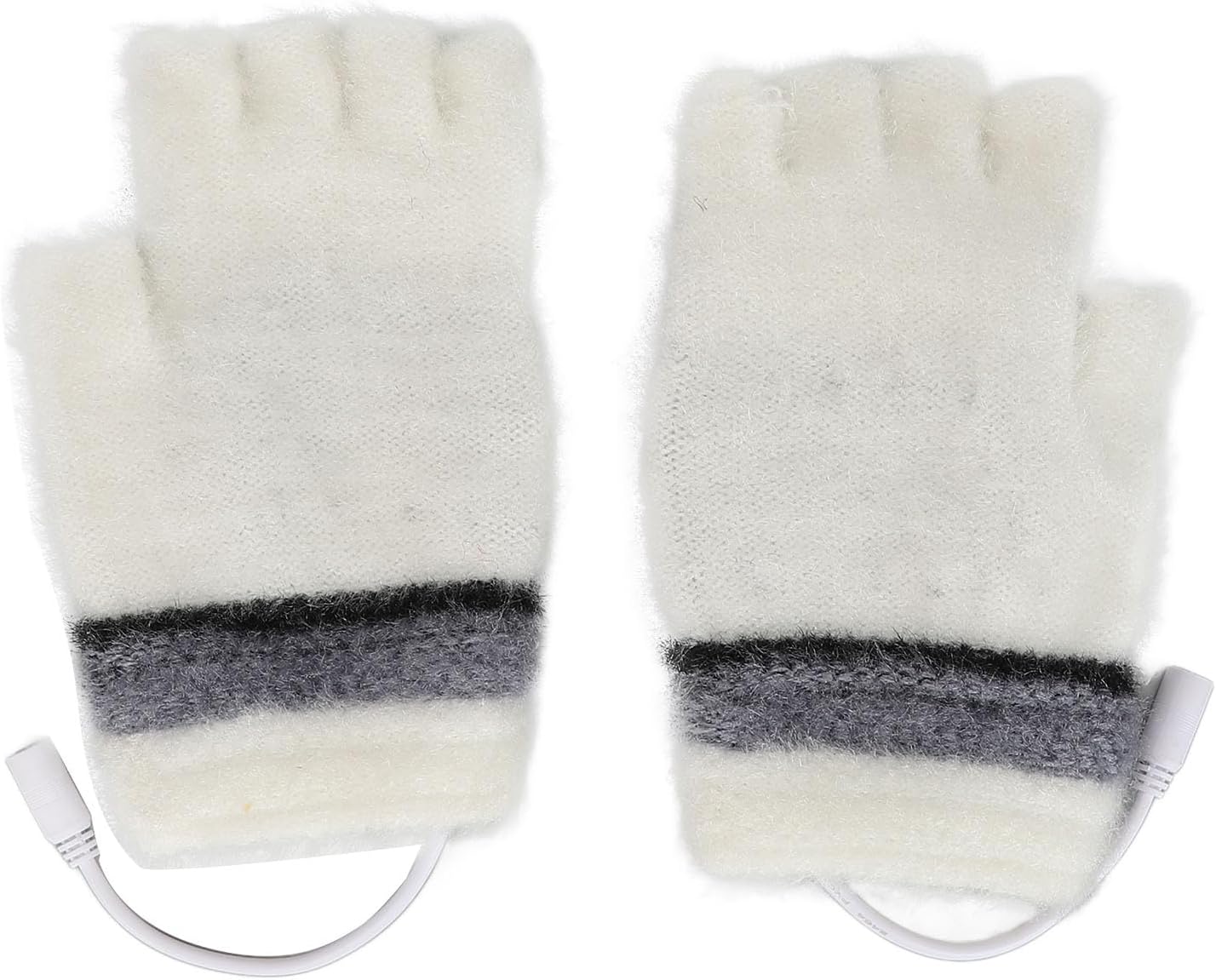 Dioche USB Heated Gloves Mitten, Half Full Fingerless, Dual Sided Heat,Stretchy Material, Wide Applications, Imitation Mink