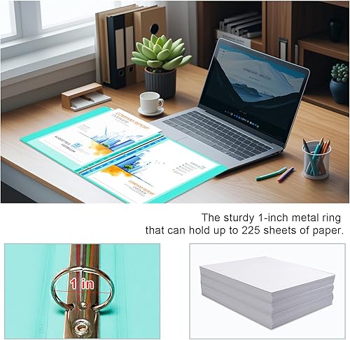 Miniatura 2 de 3 carpetas de anillos, anillos redondos de 1 pulgada, con cubiertas transparentes, colores surtidos, paquete de 6