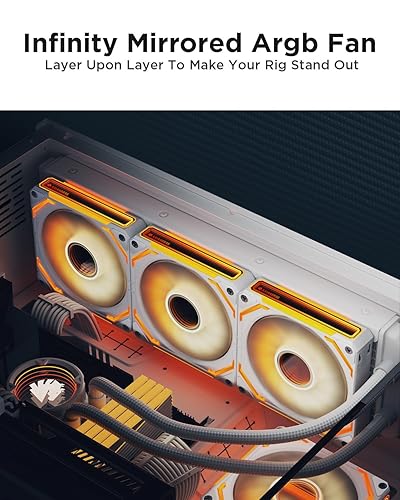 Miniatura 2 de AsiaHorse COSMIQ - Ventiladores para PC RGB de 4.724 in, conector de 5 V, 3 pines, cadena de margarita, PWM, refrigeración con controlador para