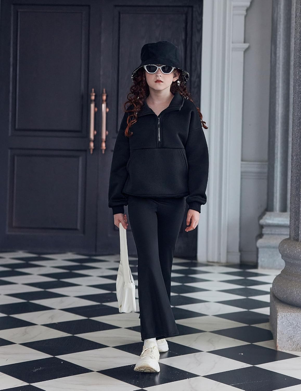 Arshiner Girls Half Zip Sweatshirt with Drawstring Hem Fleece Quarter Zip Pullover Sweatshirts Fall Clothes for Teen Girl - Image 7