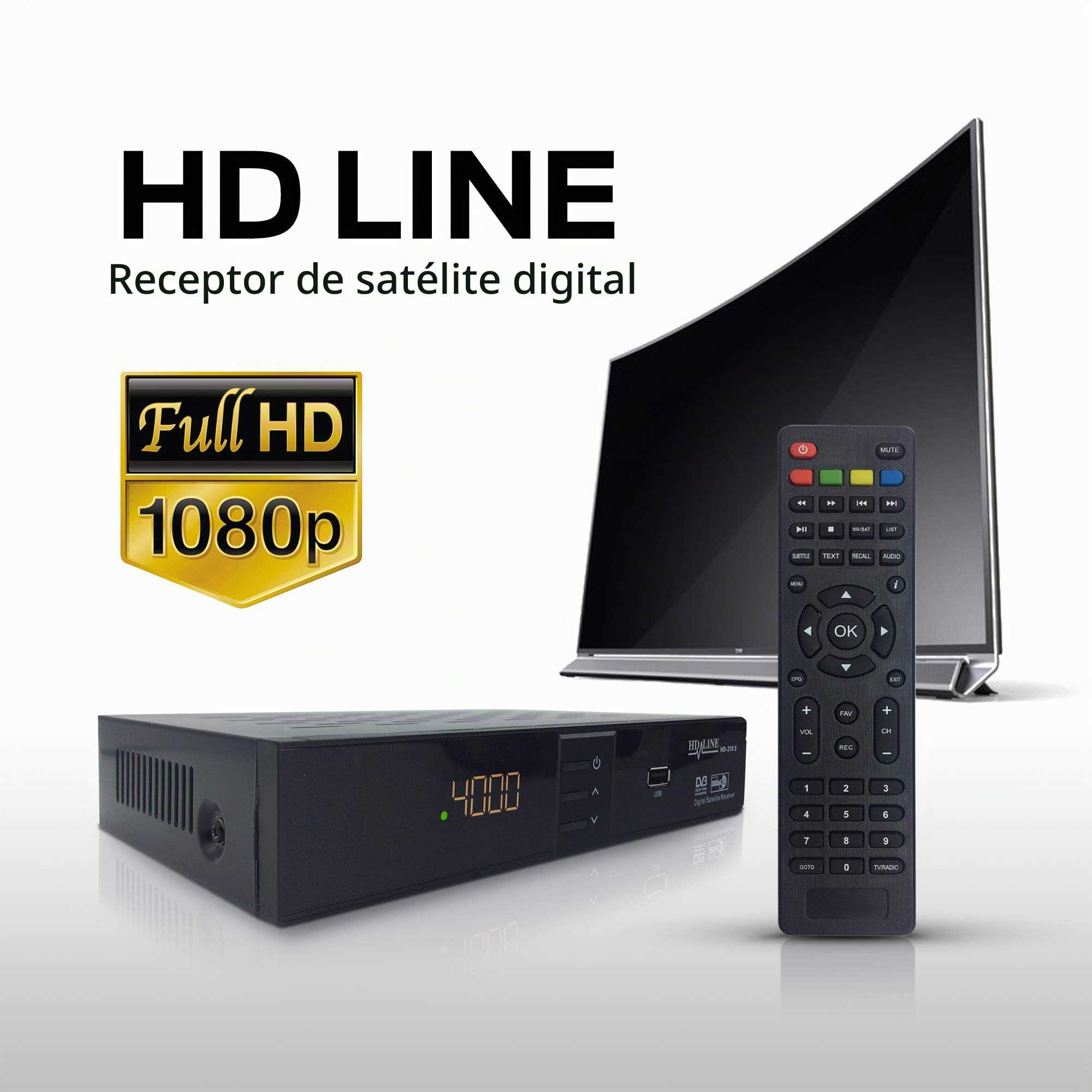 HD-Line Receptor HDMI Satélite Digital DVB S2 para Canales Alemanes