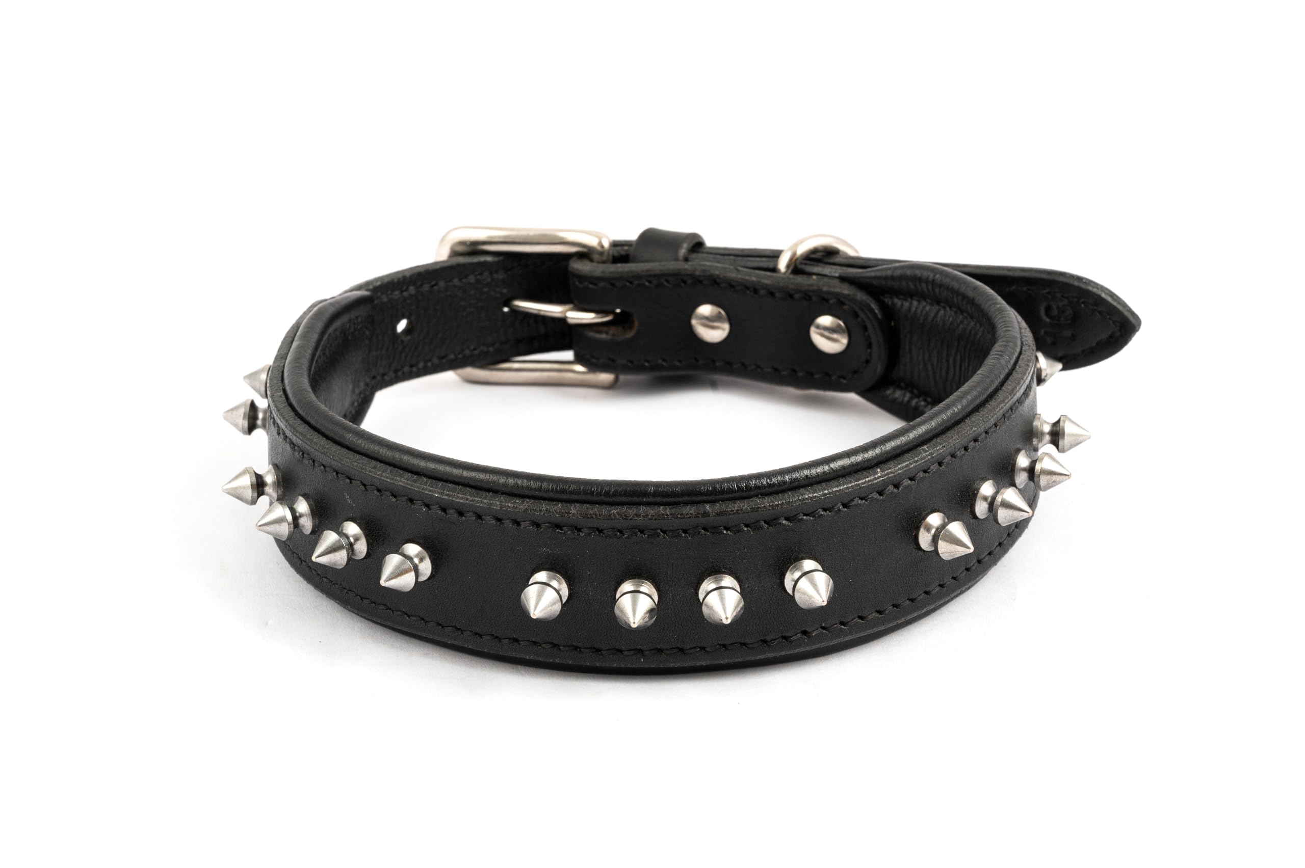 Adil’s Leather Dog Collar with Spike, Adjustable Metal Buckle Studded Collars for Small, Medium, & Large Dog with D Ring, Width: (32mm) Size (S), Black (B0CNLS72LM) Amazon Price History, Amazon Price Tracker