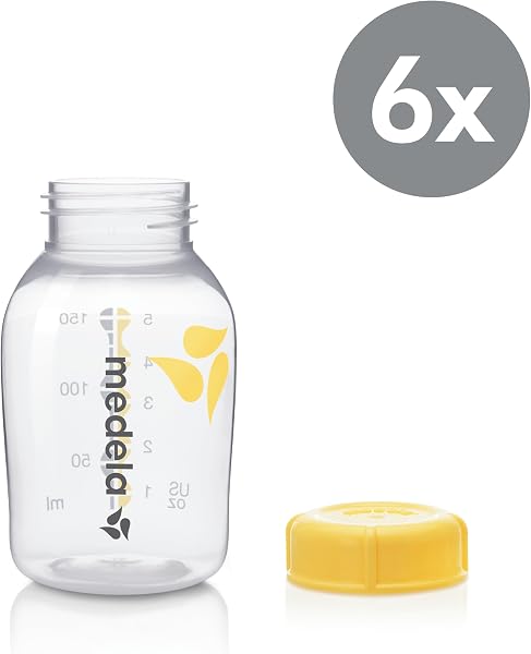 Medela Medela Breast Milk Collection and Storage Bottles, 6 Pack, 5 Ounce Breastmilk Container, Compatible with Medela Breast Pumps and Made Without BPA in use