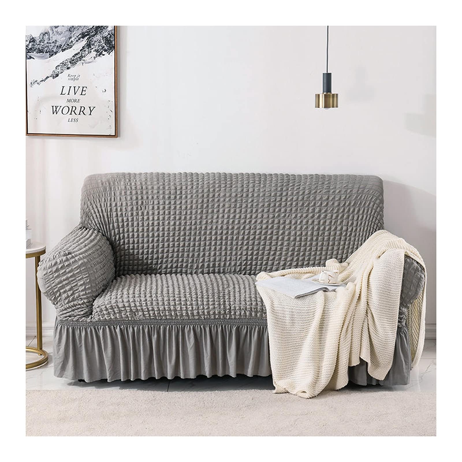 Housse canapé 3 places gris argent pour sublimer votre salon