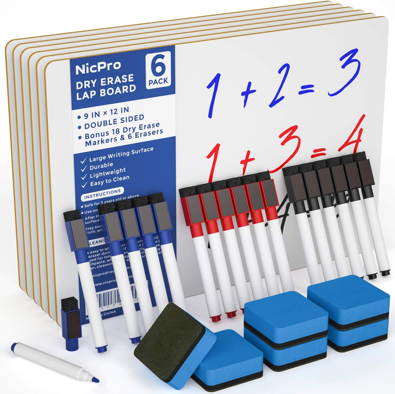 Buy Nicpro 6 Pack Dry Erase Lapboard Set Small Kid Whiteboard 9 x 12