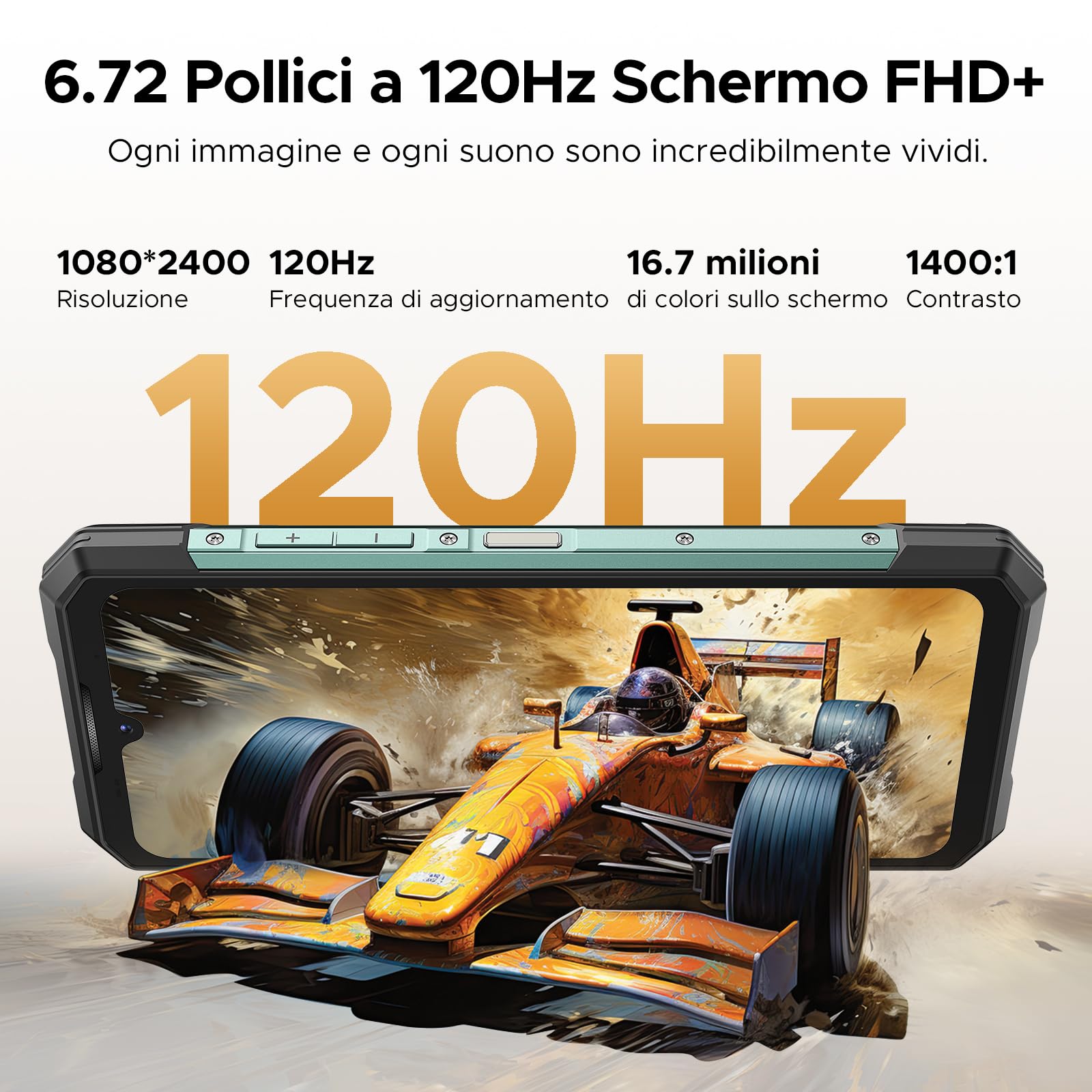 DOOGEE S200X 5G Rugged Smartphone Android 16, 48GB+512GB, 1.32" Rear Display, 10100mAh, 6.72" FHD+ 120Hz Smartphone Rugged, MTK Dimensity 7050 Octa Core,100MP+20MP/NFC/BT5.2/Cuffie Conduzione Ossea