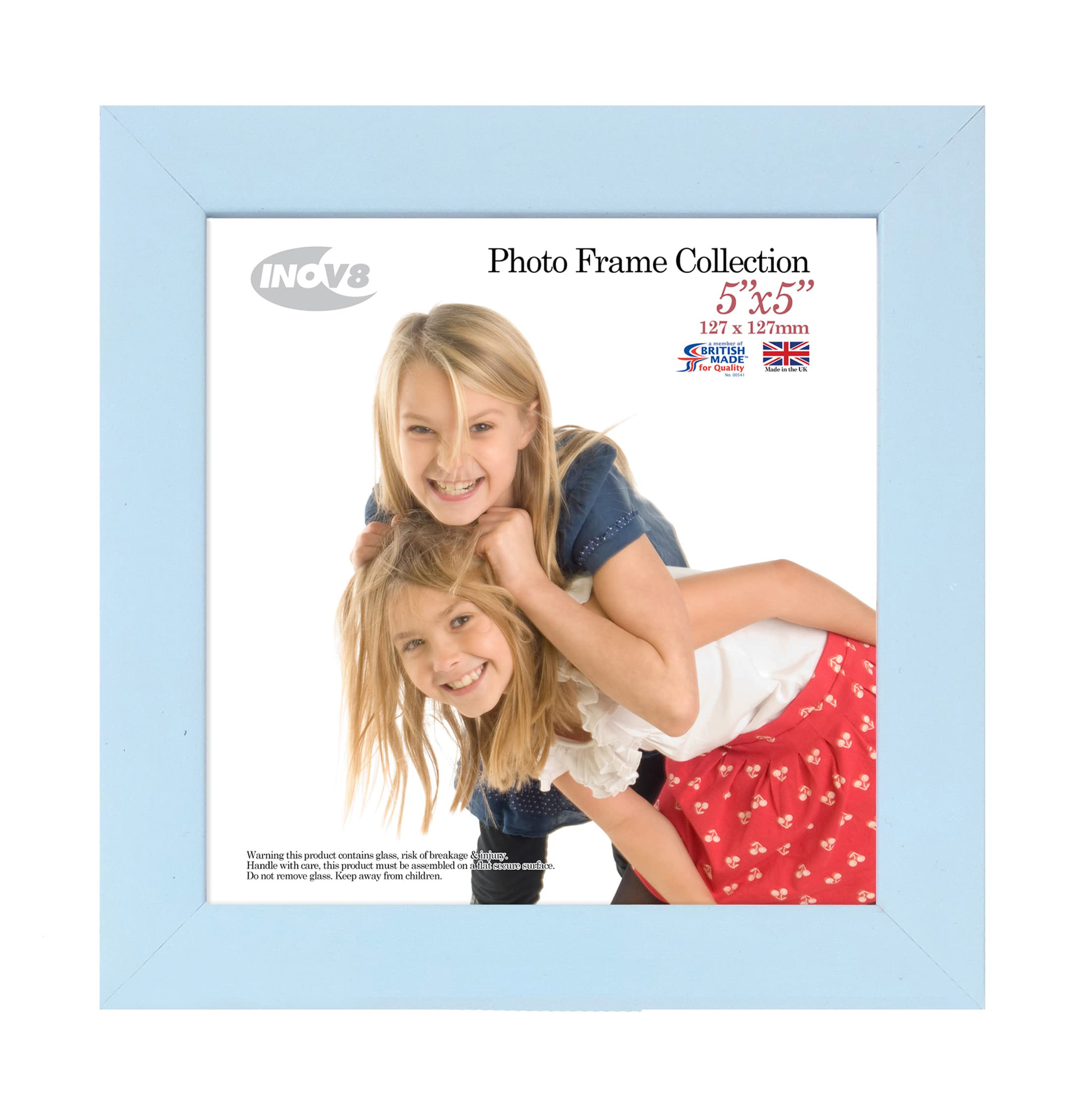 Inov8 Sky Blue Framing, Picture/Photo Frame, To Fit Square 5X5 Inch Photo