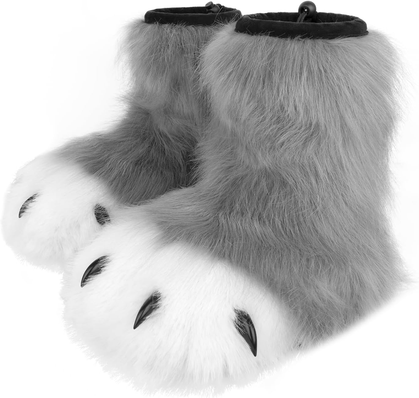 HAOAN Furry Animal Paw Slippers Fuzzy Boots Cat Fox Wolf Bear Claw Shoes Halloween Cosplay Costume Accessories - Image 5