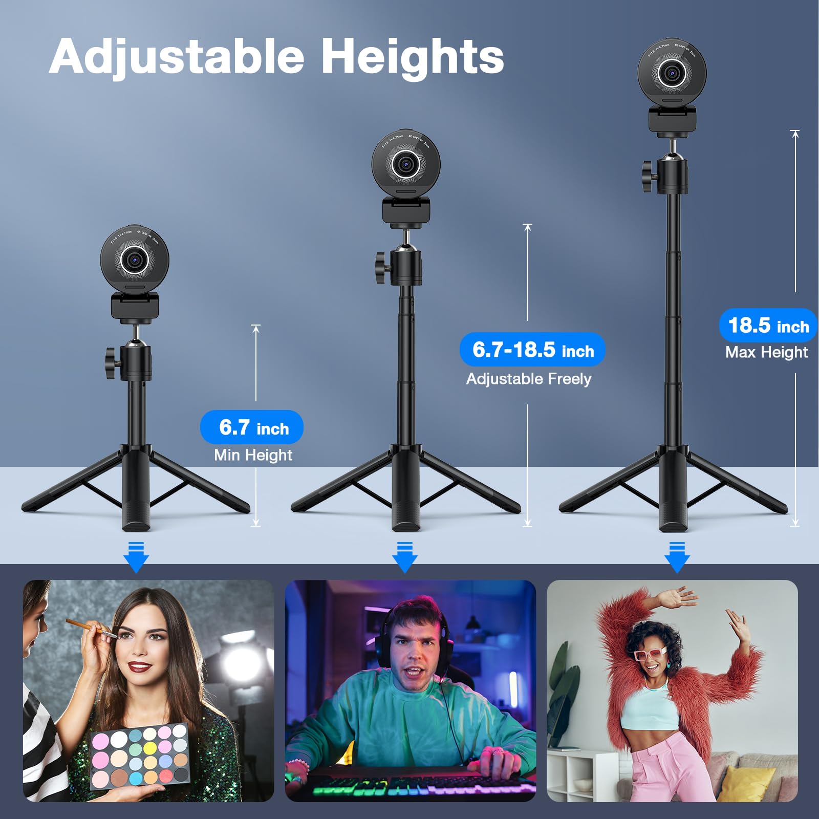 Amazon.com: EMEET SmartCam S800-4K Webcam with Tripod for