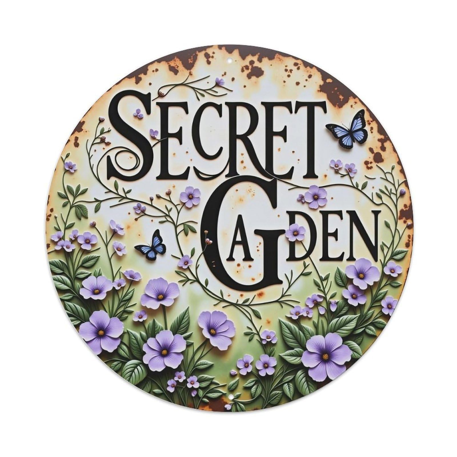 Secret Garden Floral Metal Tin Sign