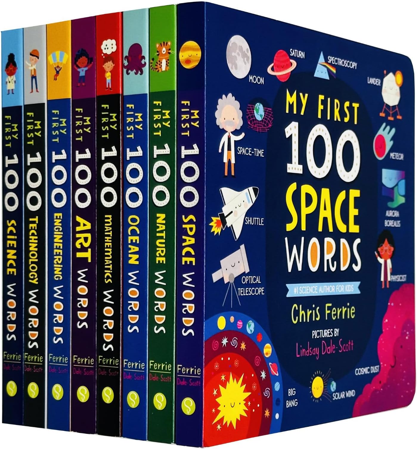 My First STEAM + Words Library 8 Book Collection Boxed Set By Chris Ferrie (100 Science Words, Technology Words, Engineering Words,Art Words,Mathematics Words,Ocean Words,Nature Words, Space Words)