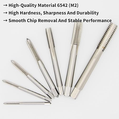 Miniatura 10 de Macho métrico M5 x 0.031 in paso de rosca de paso 3 flautas, rosca de acero de alta velocidad formando grifo puntiagudo, acabado sin recubrimiento