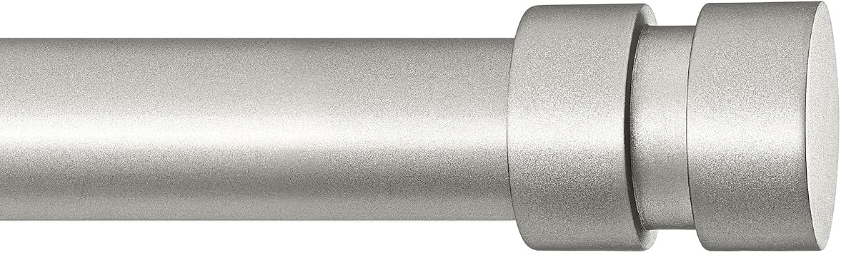 Briofox Silver Curtain Rods for Windows 28 To 48 Inch Heavy Duty Modern End Cap 1 Inch Curtain Rods Adjustable Decorative Drapery Rod for Home,Office,Apartment,Farmhouse