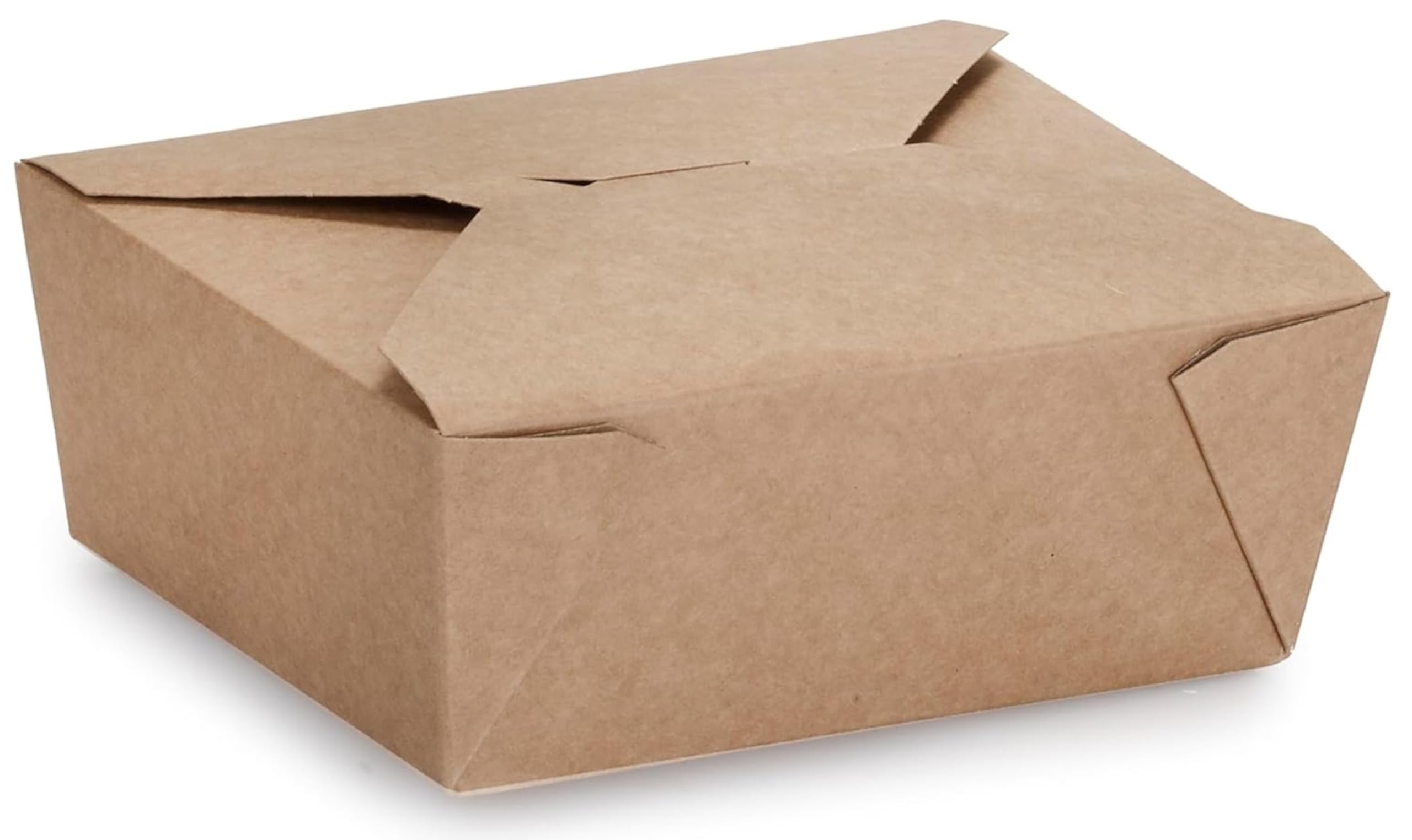 Kraft Food Takeaway Box Disposable Container Rectangular, Recyclable Lunch To Go, Catering, Fast Food, Leftovers and Food Storage - 25 Pack No. 8 (17.2 x 14.1 x 6.5 cm)