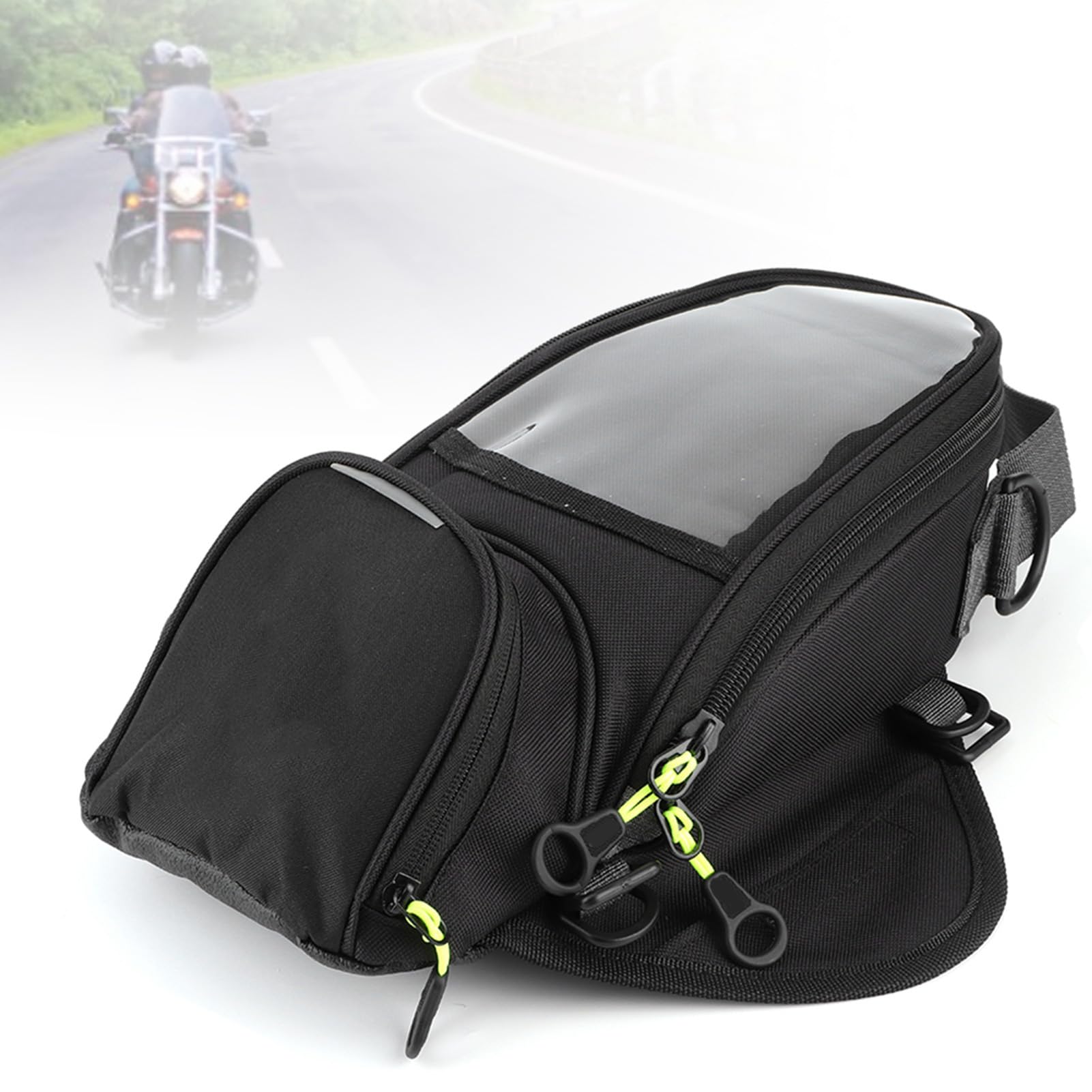 Bediffer Motociclo Borse serbatoio, del motore del motociclo, borsa del serbatoio del carburante impermeabile Borsa sella di navigazione magnetica Zaino grande con finestra trasparente