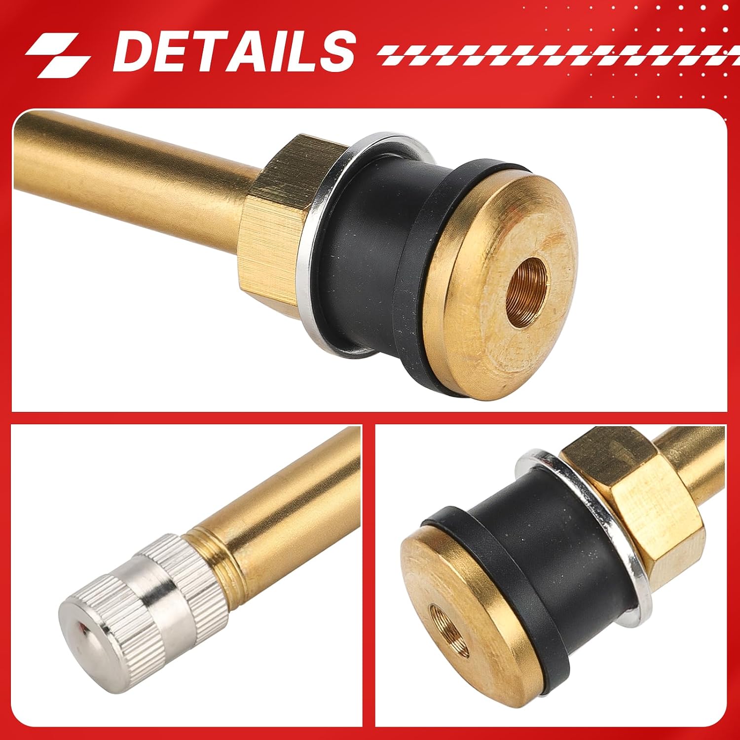 TR573 Truck Valve Stems, Brass Commercial 4-3/8 for Rim Φ. 625",for Truck and Bus Tires Replacement Replace# TR573（Pack of 10）