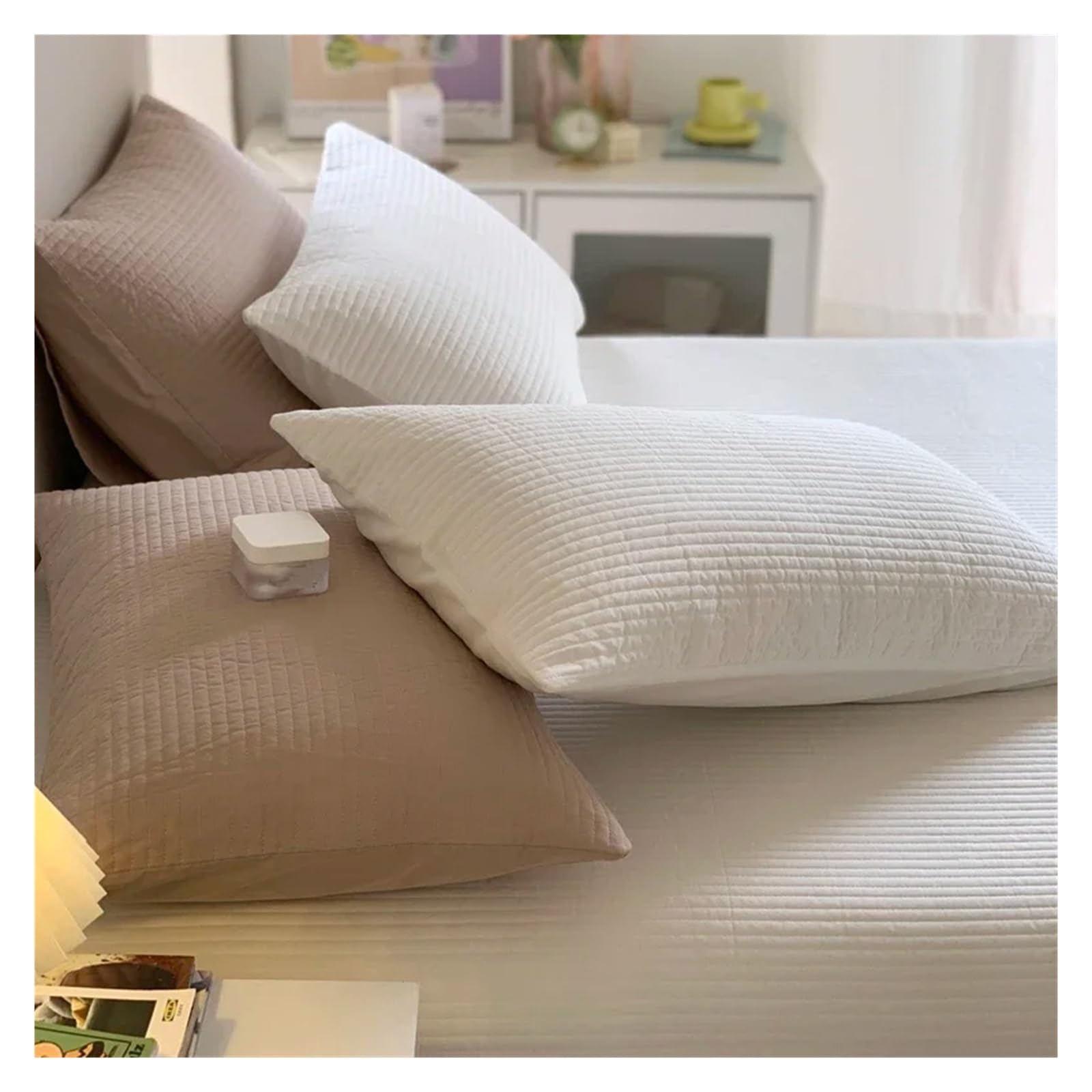 ADovz Biancheria da letto in cotone morbido Copriletto sul letto Copriletto a molle Compatible with il letto di casa Lenzuola a quadri coperta Copriletti Compatible with letto matrimoniale,Lenzuola