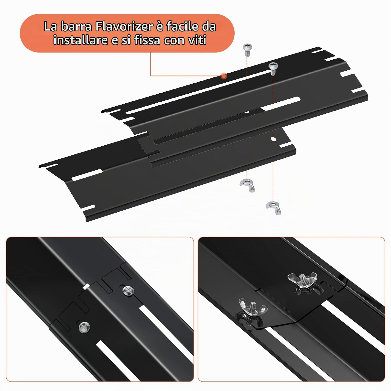 Universale Barre Flavorizer di Ricambio,Regolabili Piastra 34 a 53,3cm Durevole Acciaio Inossidabile Diffusore di Calore Copri Bruciatore Accessori per Charbroil della griglia a Gas.3Pack