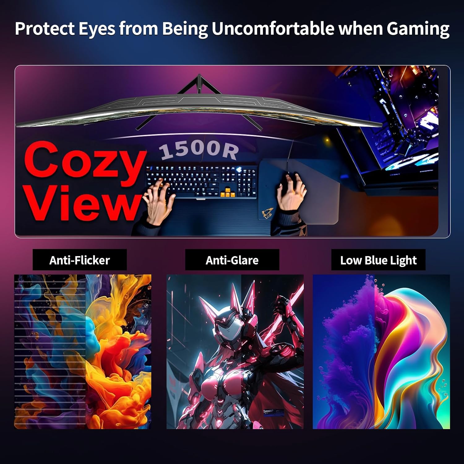 ZZA 32 Inch Curved Gaming Monitor, QHD 2560x1440, Ultra 300Hz & 240Hz Refresh Rate, Computer Monitor VA Panel,1500R, 1ms, HDR, AMD FreeSync Premium, NVIDIA G-SYNC Compatible 7 71HlMRQLu0L. AC SL1500