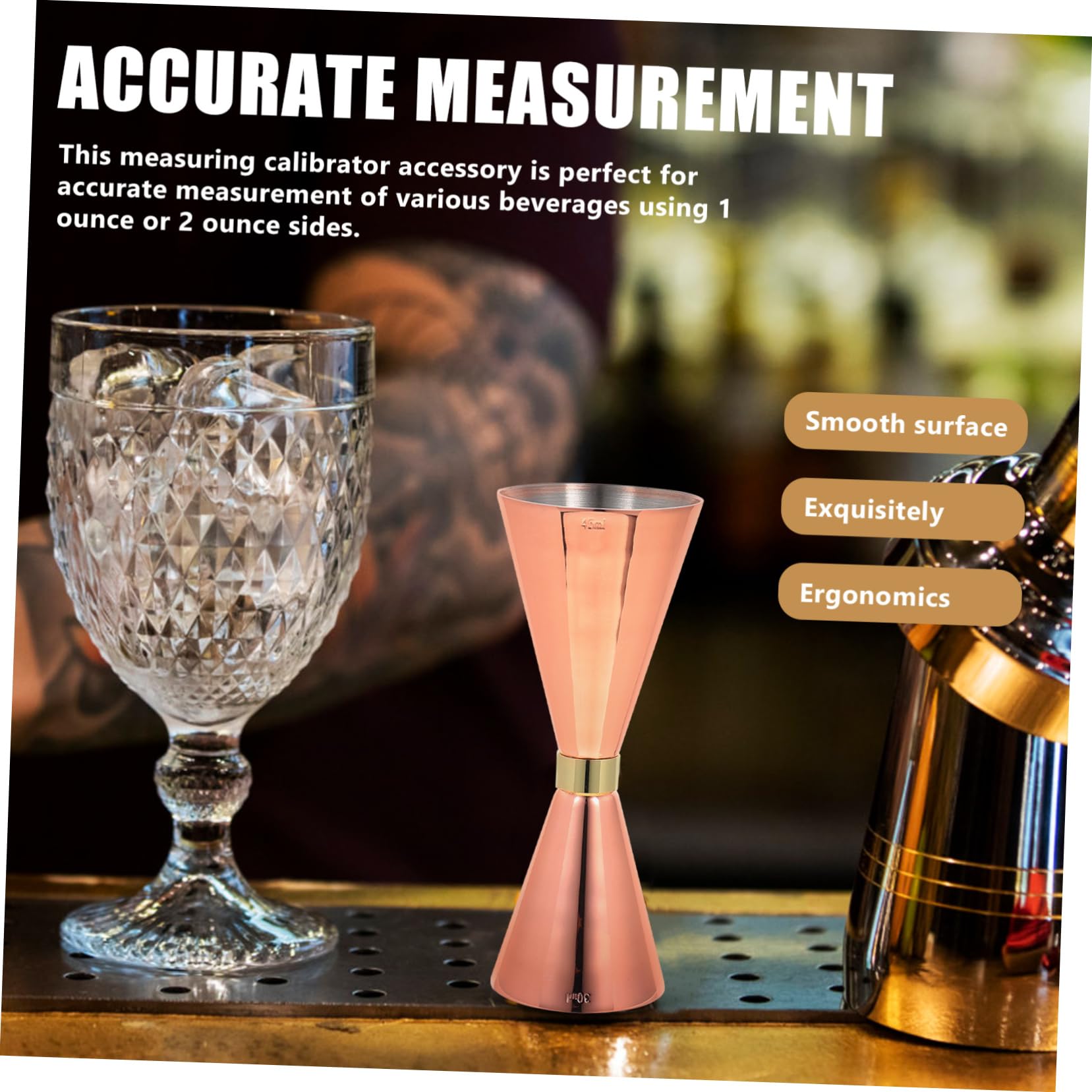 MAGICLULU 3pièces Tasse à Mesurer Acier Inoxydable Jigger De Cocktail Précis Outil De Barman Réutilisable pour Créations De Boissons