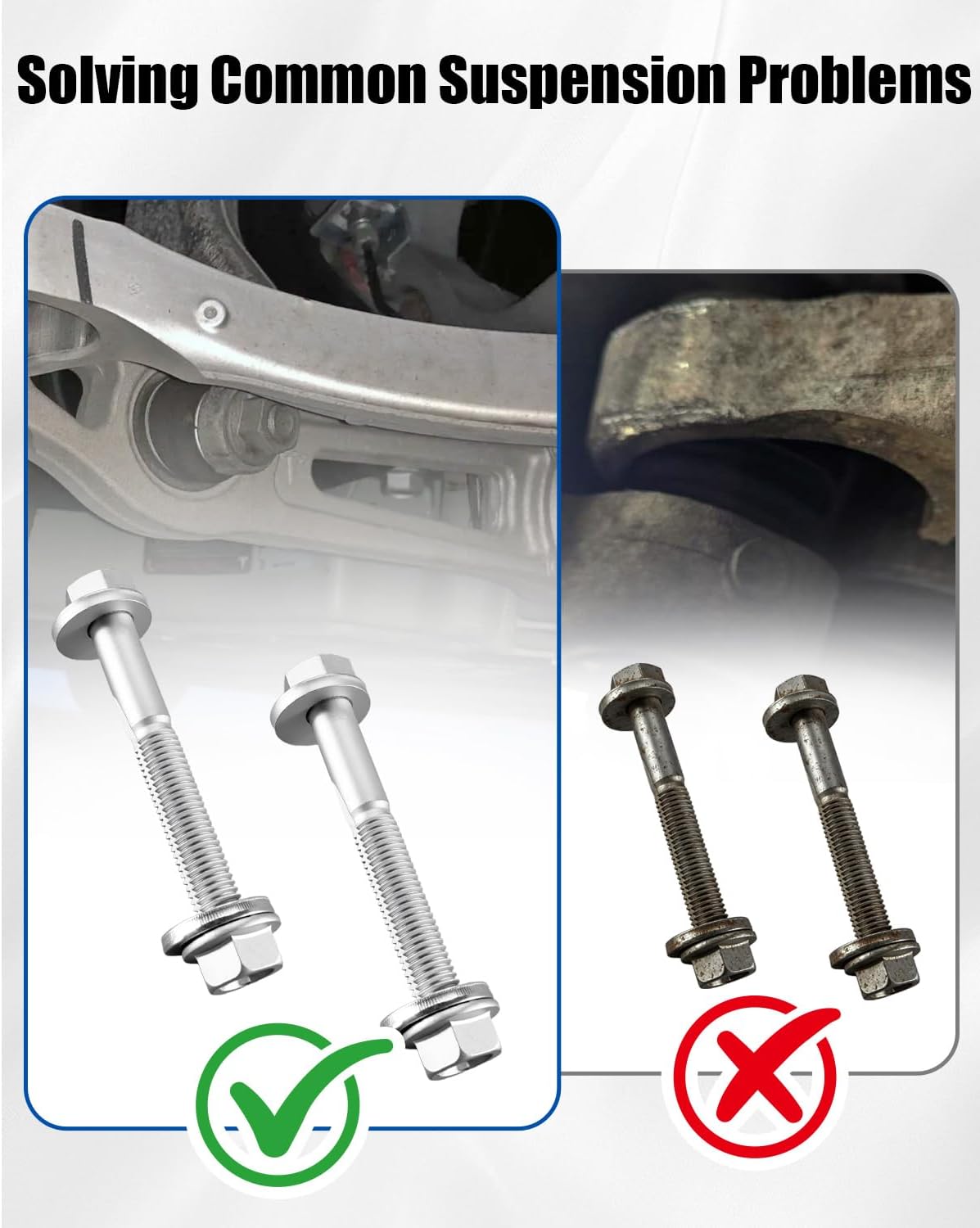 2PCS Front Lower Control Arm Bolt Kit Fit for Tesla Model S 2012-2021 Model X 2016-2020 M14 Suspension Bolt Replacement 2007106 2007107 1006484-00-A