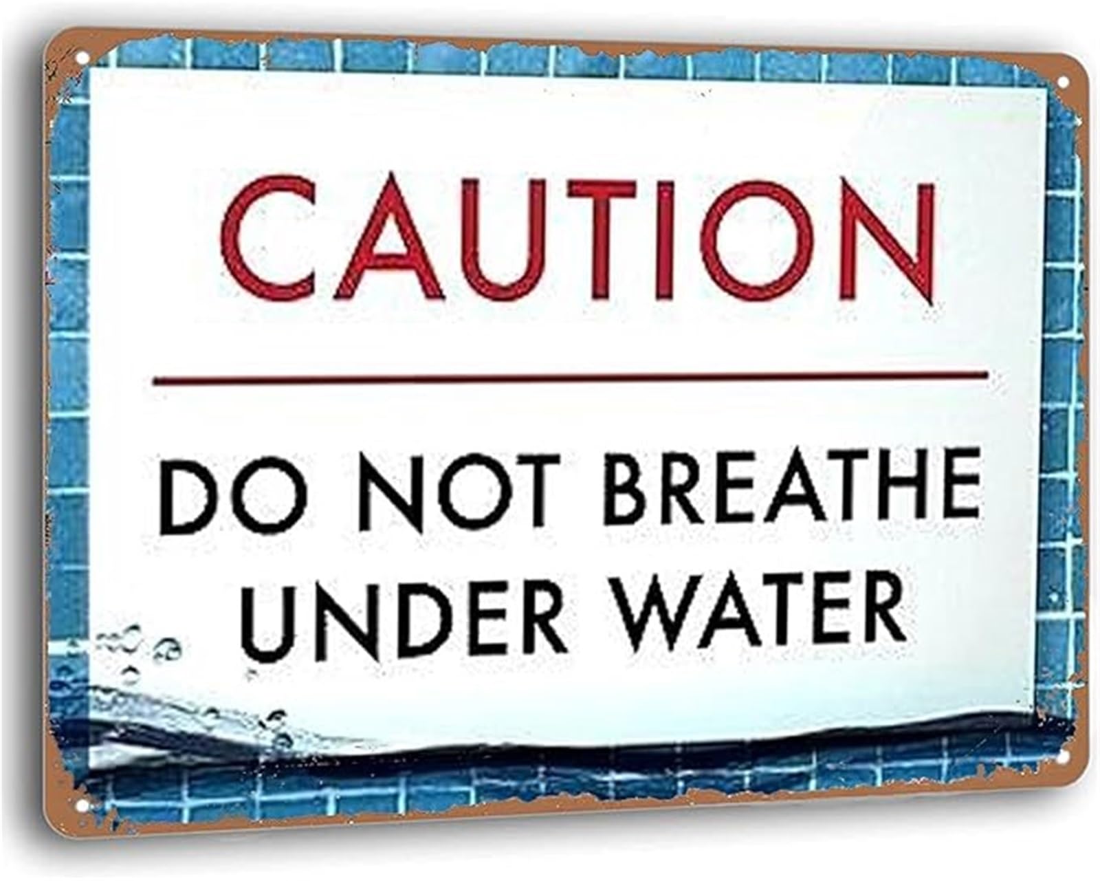 PKNVKZIDK Pool Rules Caution Humor Classic Aluminum Sign Vintage Look for Backyard Patio Poolside 8 X 12 in