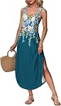RIROW Womens Summer Maxi Dresses Sleeveless Spaghetti Strap Boho Sundresses