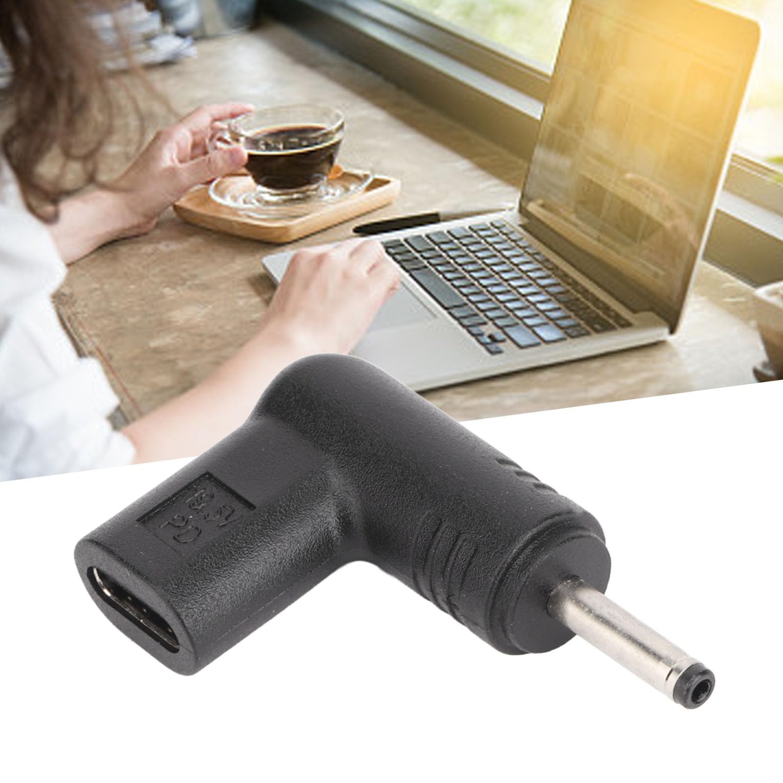 Asixxsix Adattatore USB-C A DC 4.0x1.35 Mm – Trigger PD 100W, 18.5-20V, A 90° Per Laptop, Router, Stampanti