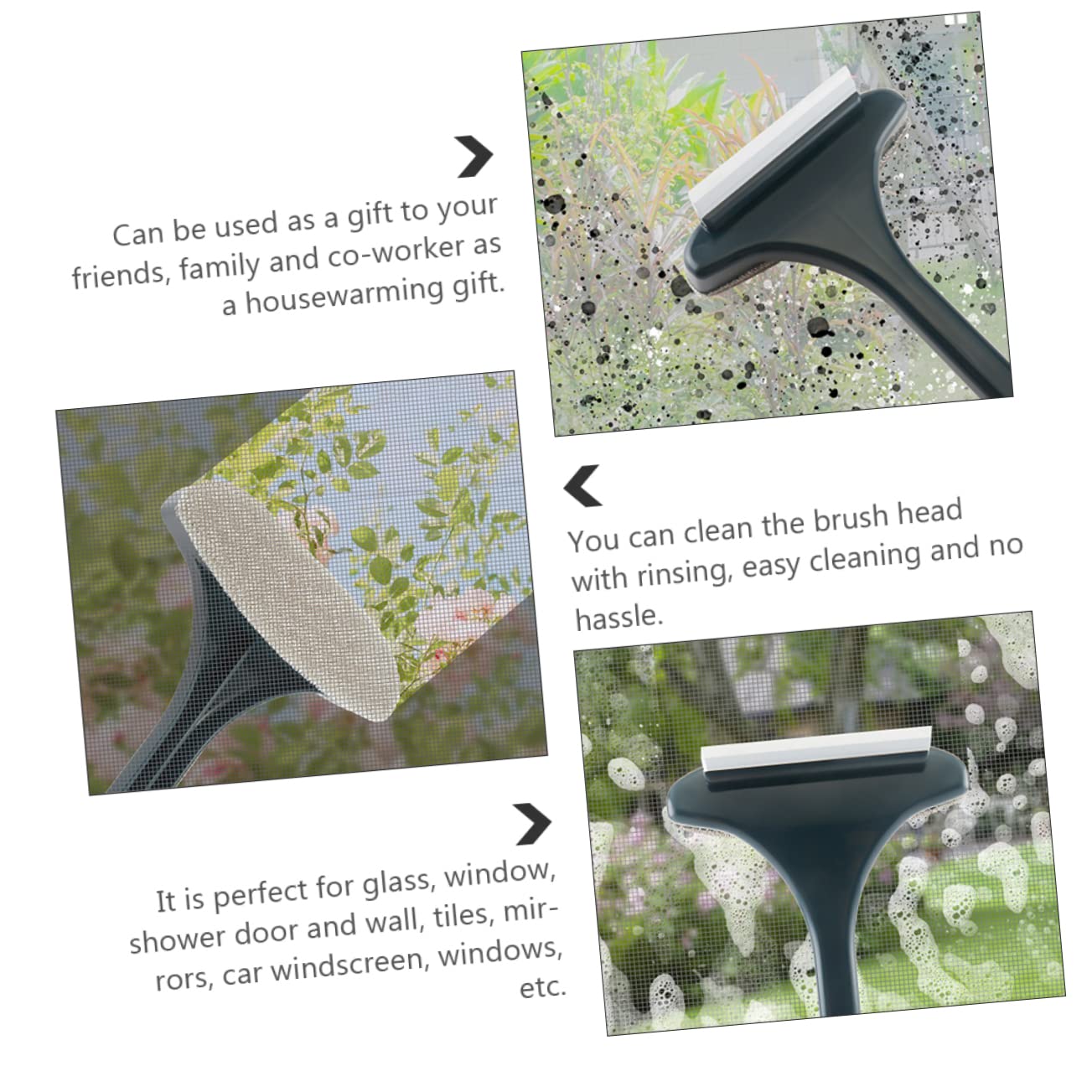 WOFASHPURET 2pcs Double-Sided Window Cleaning Brush and Scraper Tool for Easy Dust Removal Screens and Lightweight and Cleaning Equipment for Home and Use