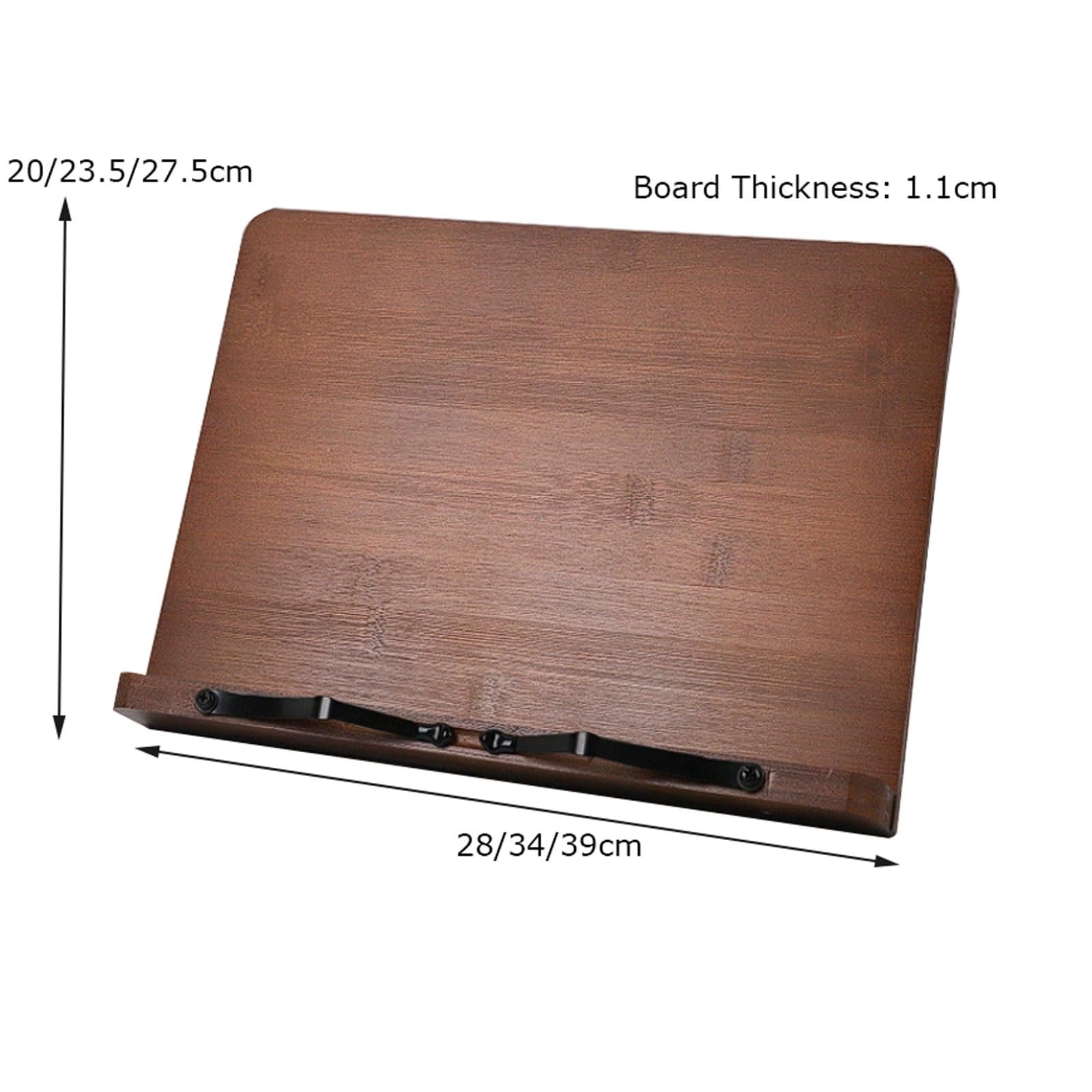 Support de lecture réglable en bambou, support livre à 6 positions for ordinateurs portables, tablettes et livres, bureau pliable for étudiants Livre de cuisine(Brown,Petit)