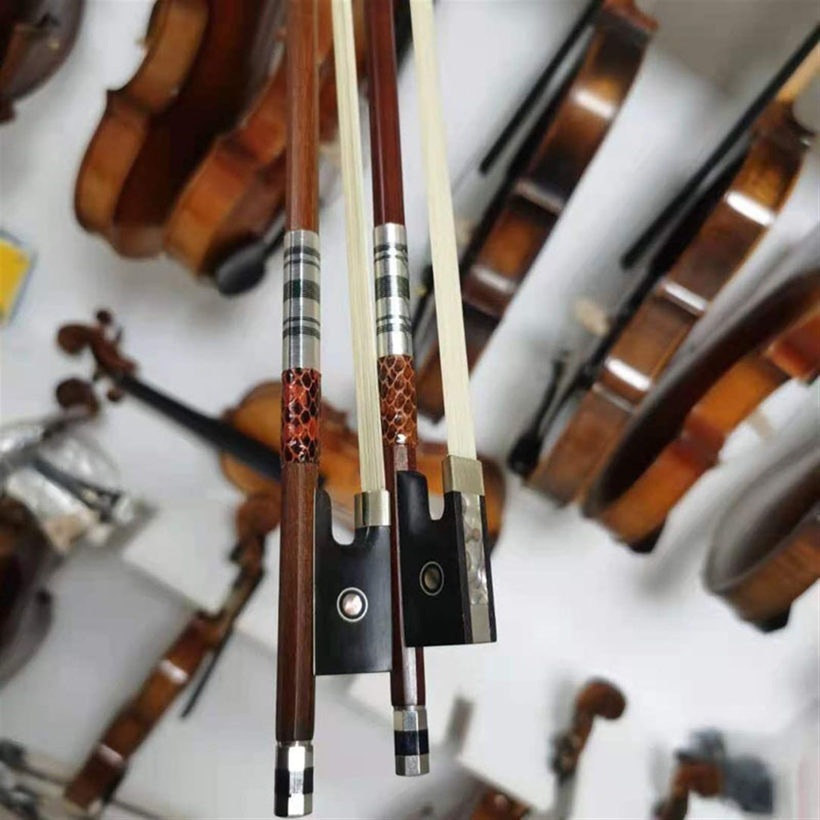 Violín Partes De Repuest Accesorios Para Arco De Violín Varilla De Arco Madera De Ébano Brasileña(4/4)