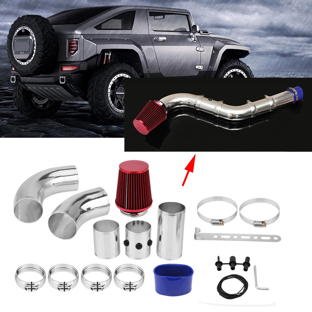 KIMISS Universal 76mm/3inch Kits de Tubos de Manguera de Aluminio para de Filtro de admisión de inyección de Aire frío del Coche