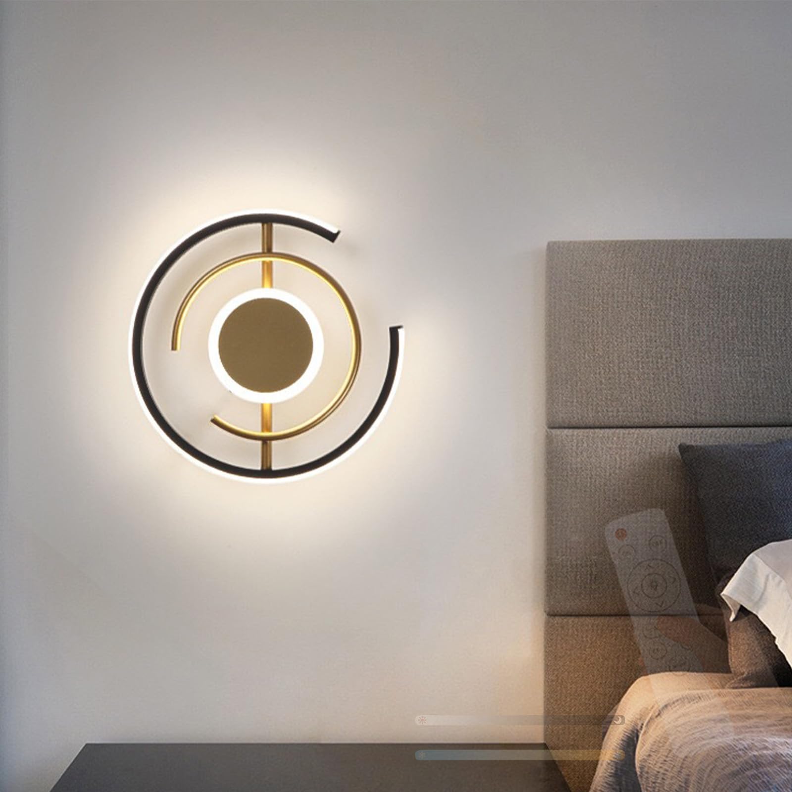 Lámpara de pared interior LED regulable 2700K-6500K redonda moderna 8
