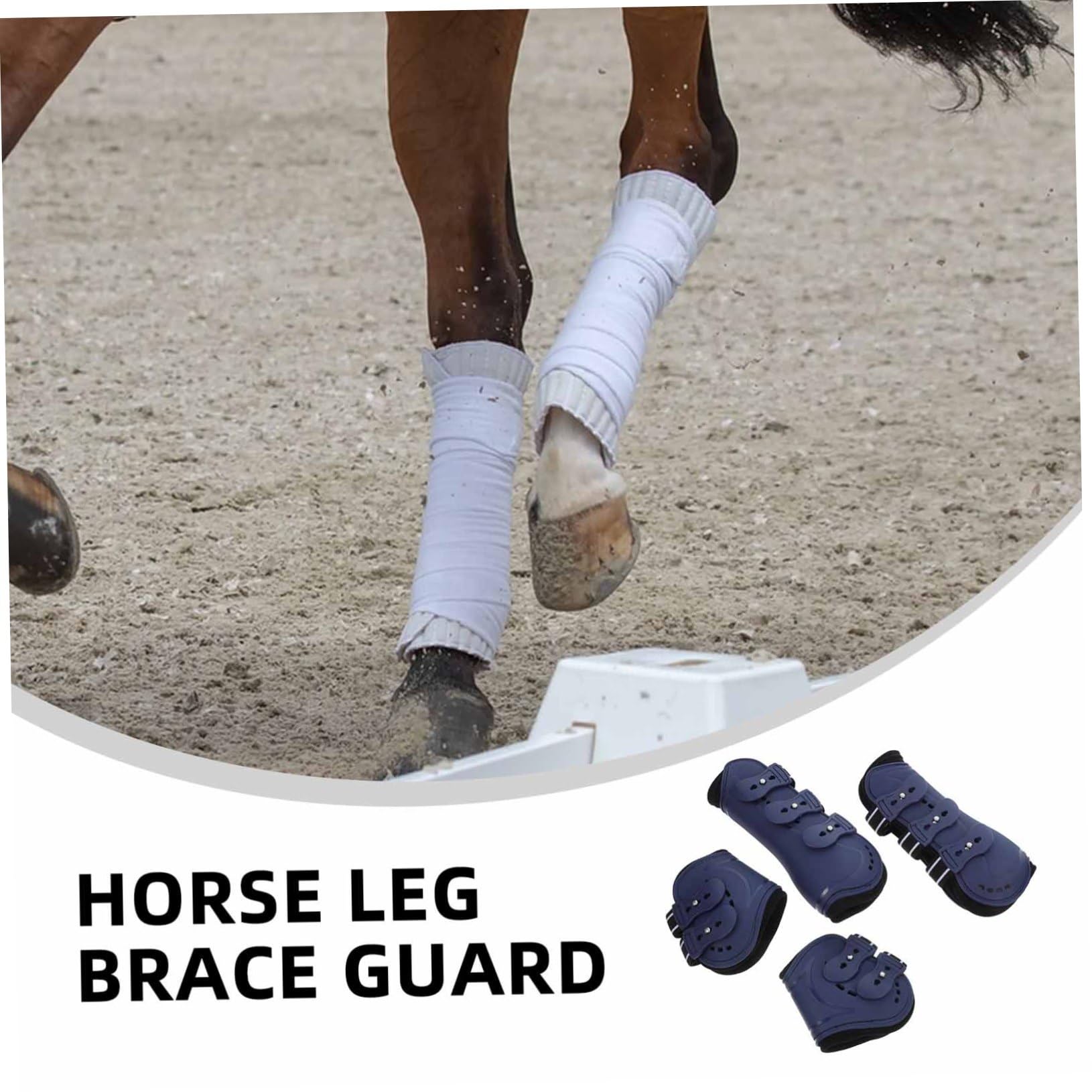 TOYANDONA 4 Stück Pferdegamaschen Teiliges Atmungsaktive PU Schutzstiefel mit Verstellbarem Öffnung für Springreiten und Training Langlebige und Komfortable Beinprotektoren für Verschiedene