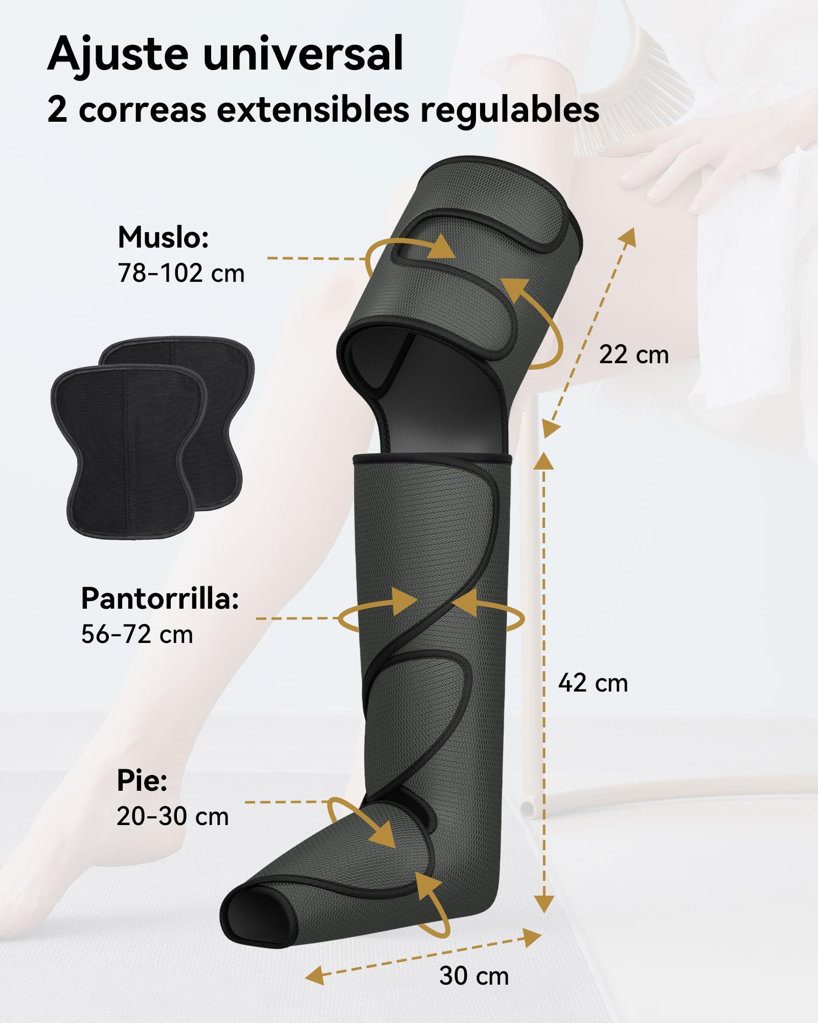 FIT KING Botas Presoterapia Piernas con Compresión Aire, Presoterapia para Casa, Alivia Dolor, Mejora Circulación y Varices Para Oficinistas y Mayores (Pies, Pantorrillas y Muslos)