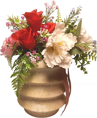Miniatura 2 de Manis Zuo 8H Modern Farmhouse Vase for Flowers Plants, Flower vase with Rock Texture,Large Capacity for Flower Arrangement, for Table centerpieces,