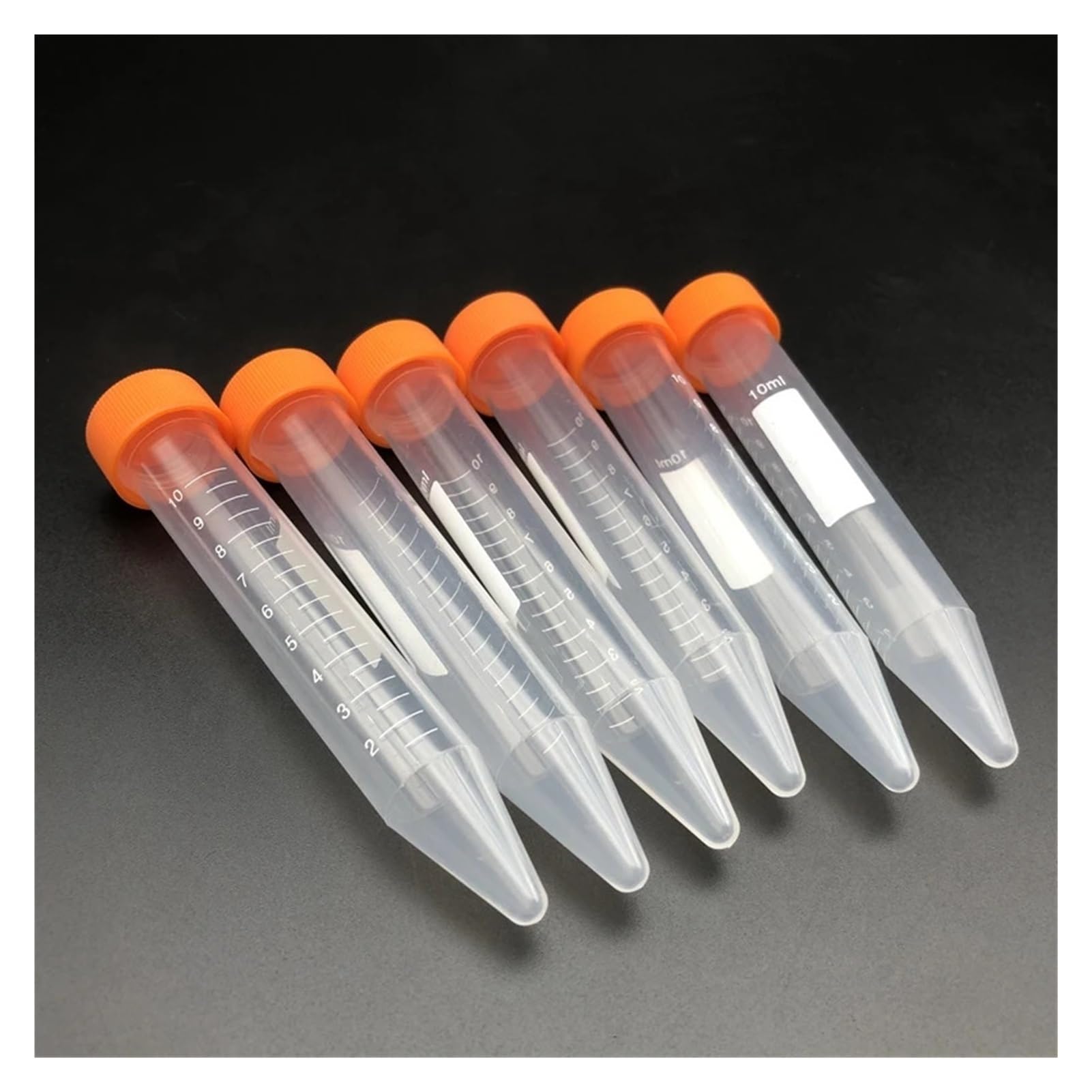 100 unids/lote tubo de centrífuga de plástico transparente de 10ml con tapa de rosca, microcentrífuga de PP de fondo afilado/cono, viales de muestra de prueba de plástico