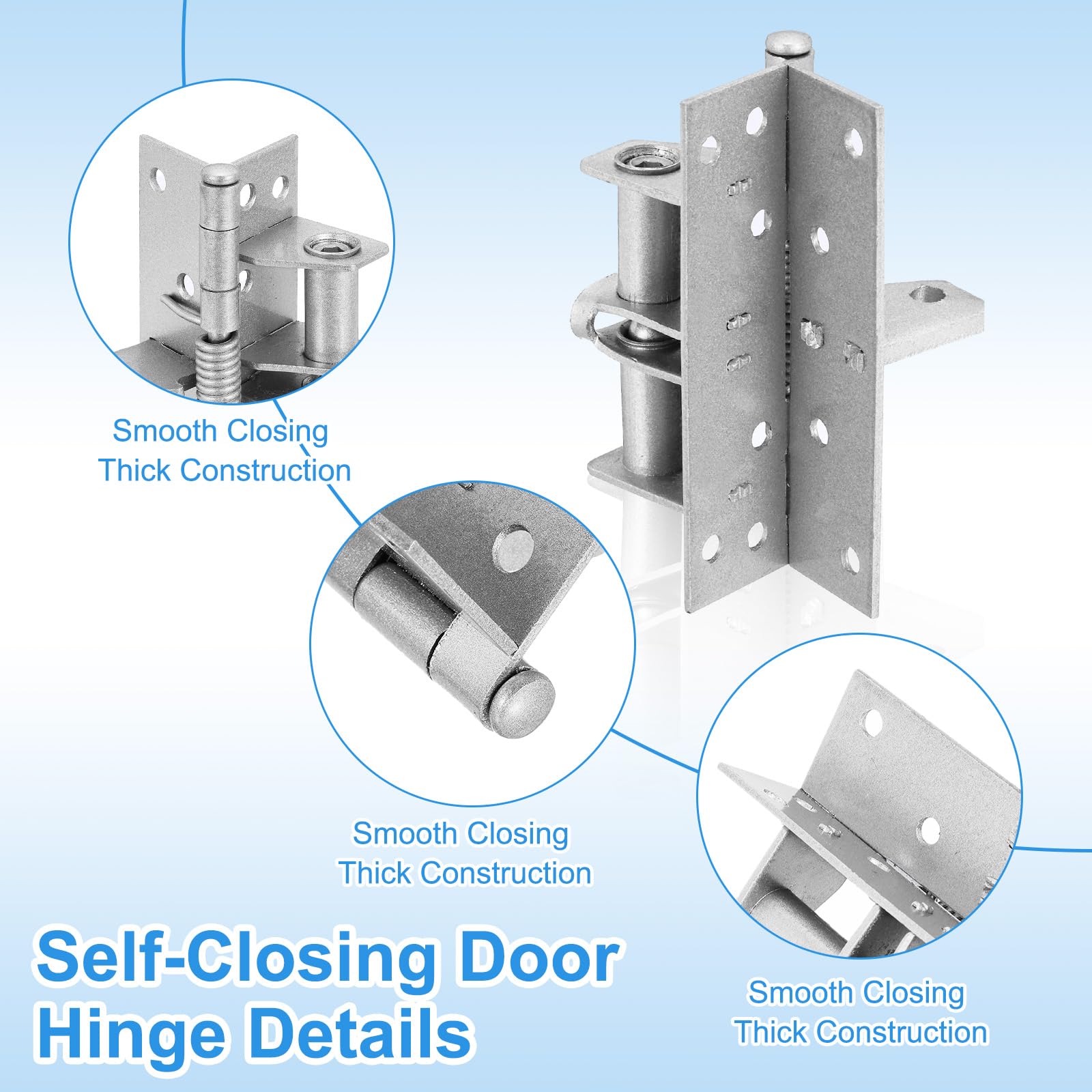 PATIKIL 3.94 Inch x 2.4 Inch Self-Closing Door Hinges - Image 3