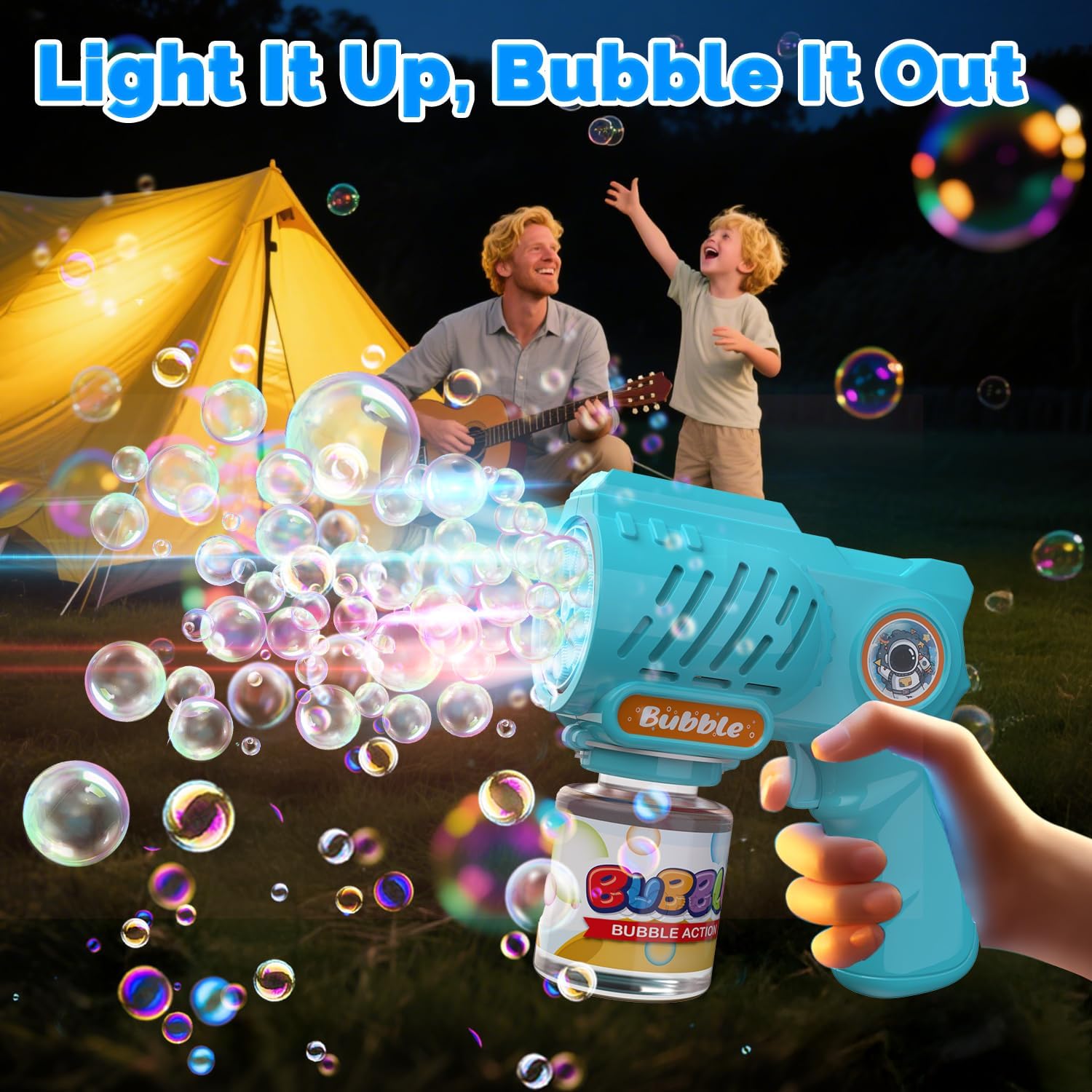 EagleStone Toys for 3+ Year Old Boys Girls, 2 Pack Bubble Gun Machine with Bubble Solution, Outdoor Toy for Kids Ages 4-8,Kids Toys for Ages 3-4 4-6 5-7, Birthday Gifts for 3 4 5 6 7 8 Year Old Boys - Image 3
