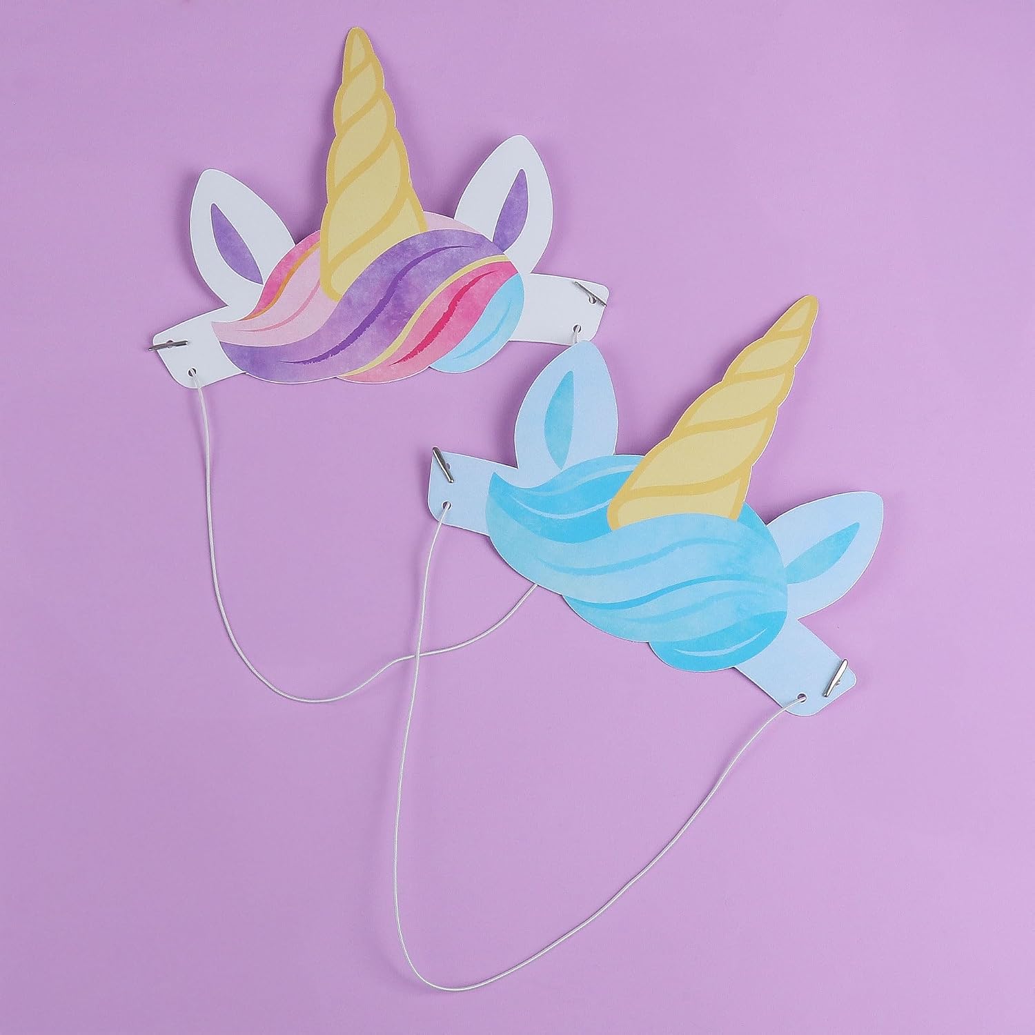 Big Dot of Happiness Unicorn Party Paper Crowns, Rainbow, Pink, Purple, or Blue Headbands for Girls Birthday Party, DIY Unicorn Party Hat Favors - 16 Count