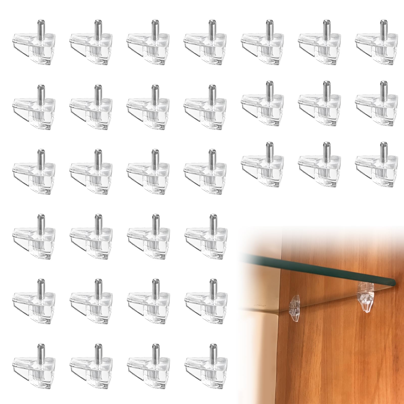 Soomuct Clear 40Pcs Shelf Support Pins, Cupboard Shelf Peg, Support Pegs, Holder Pins, Suitable For Kitchen Cabinets, Bookcases, And Cabinets (5Mm)