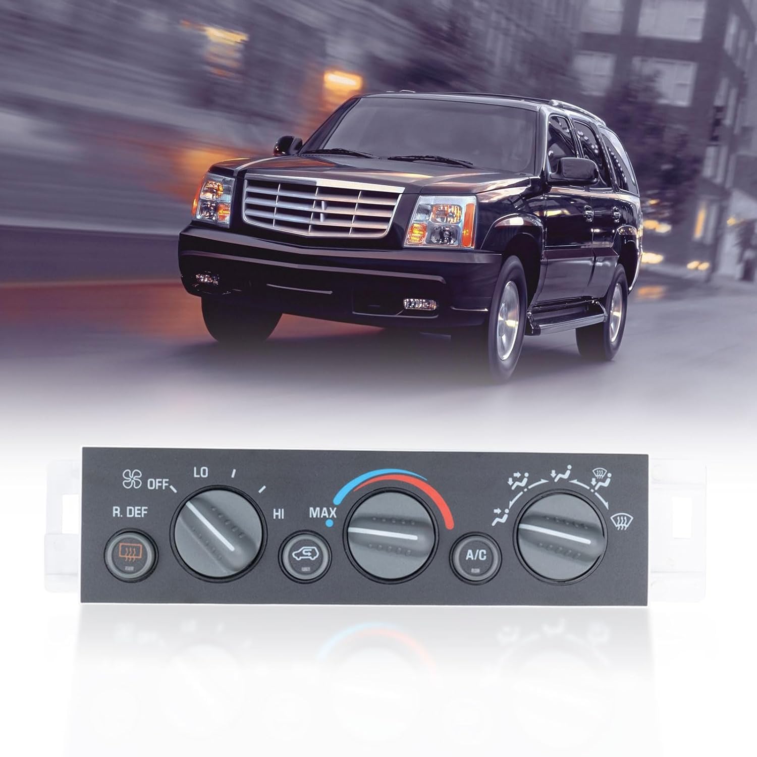 A/C Heater Climate Control Module Panel Switch Compatible with 1996-2000 Chevy Suburban, Tahoe, GMC Yukon - OE# 9378805, 15-72547 HVAC Control Switch