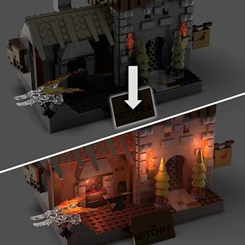 MEGA The Witcher Building Toys Set, Geralts Griffin Hunt with 1170 Pieces, 1 Micro Action Figure and Accessories, Adult Collectible