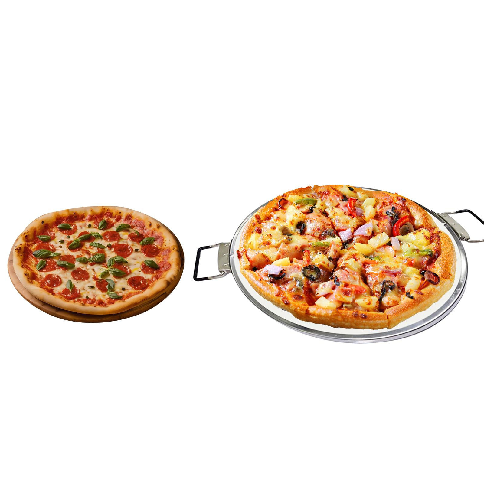 Pietra per pizza bianca originale per forni da pizza – 31 cm piastra in pietra ollare naturale – per pavimenti croccanti della pizza