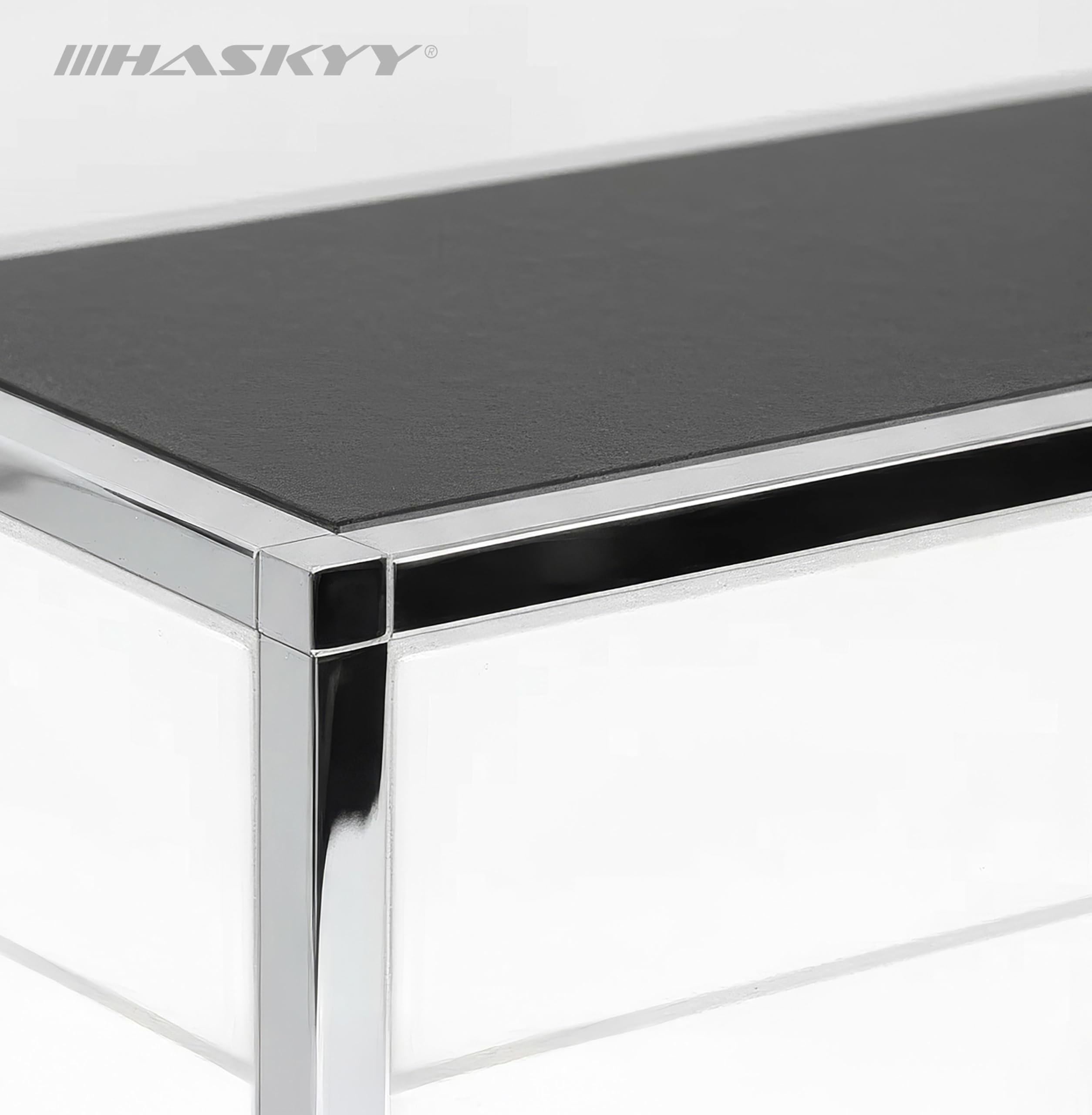 HASKYY Terminale per binario di piastrelle, profilo quadrato angolare, in acciaio inox V2A, lucido, altezza: 8 mm, 10 mm, 11 mm, 12,5 mm, angolo interno ed esterno (10 mm)