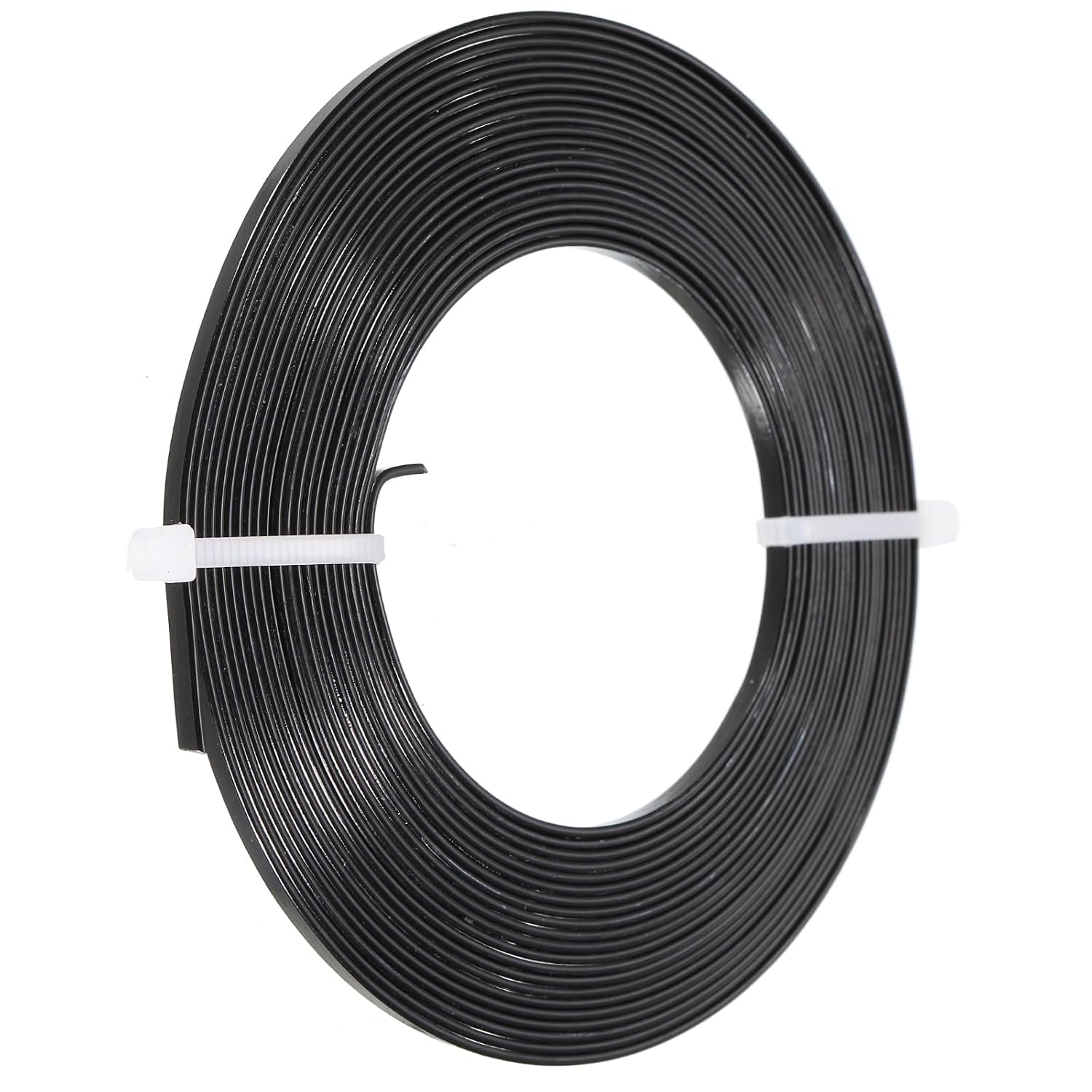 PATIKIL 16.4 Feet Flat Aluminum Wire, 18 Gauge Bendable Anodized Aluminum Wire 3mm Wide Beading Craft Wire for Jewelry Making, Black