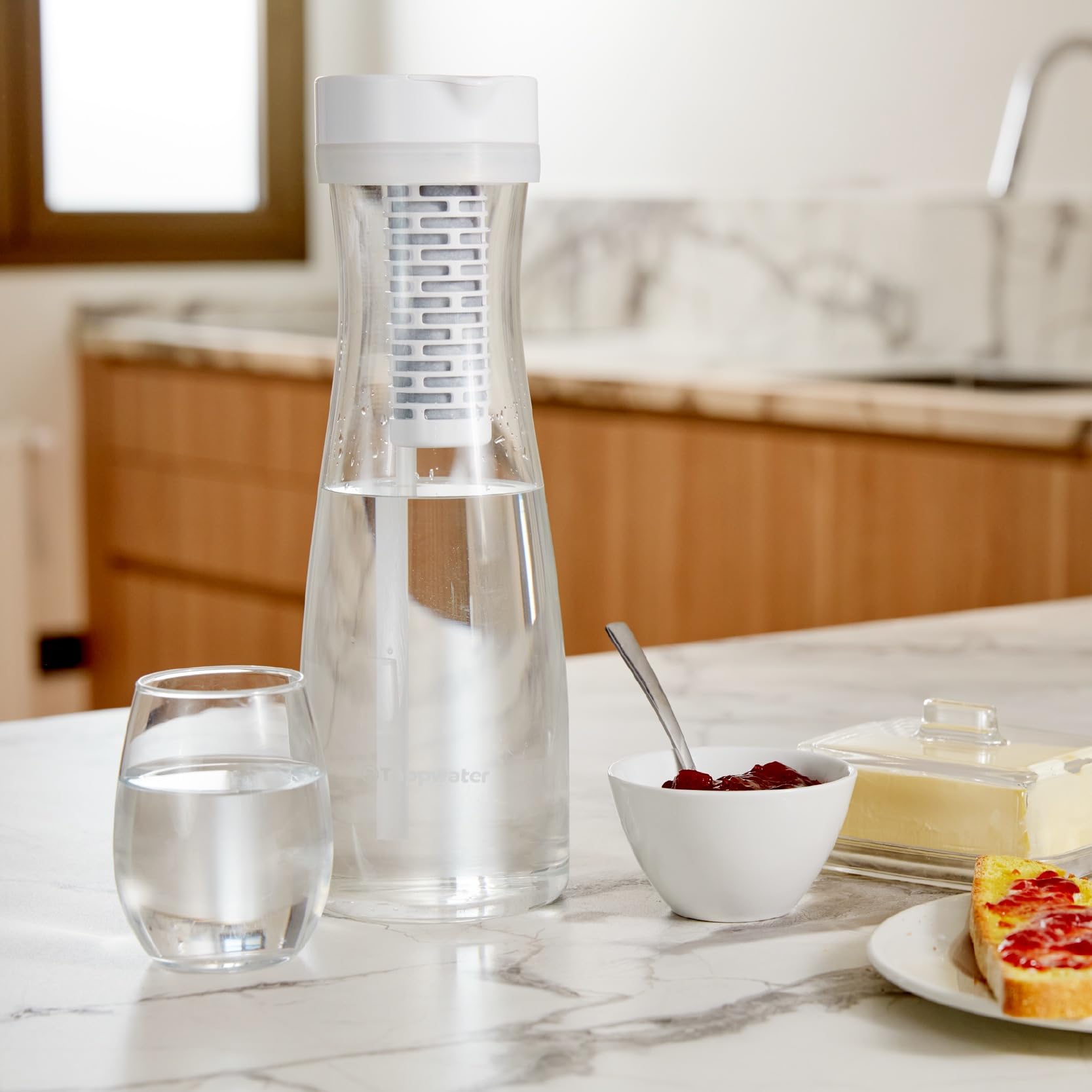 Tappwater PitcherPro SMR (4 Recambios) - jarra agua cristal 1,45L, filtración instantánea y con minerales esenciales añadidos, Elimina Cal y +60 Sustancias, Diseño Elegante