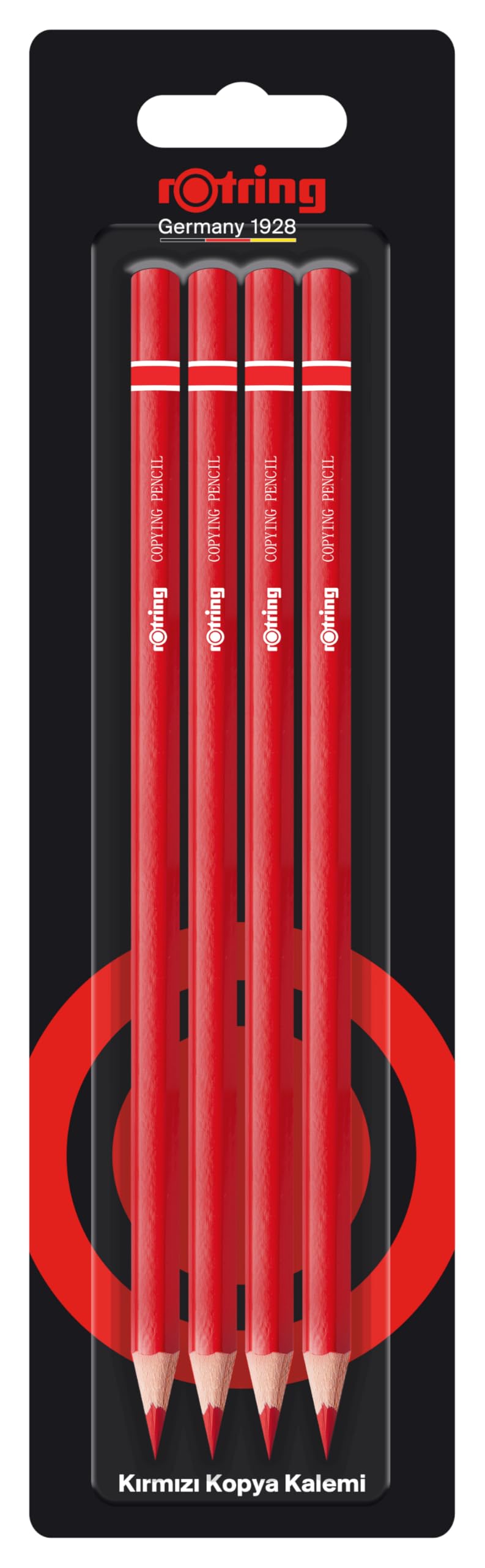 Rotring Kırmızı Kopya Kalemi, 4'lü Paket